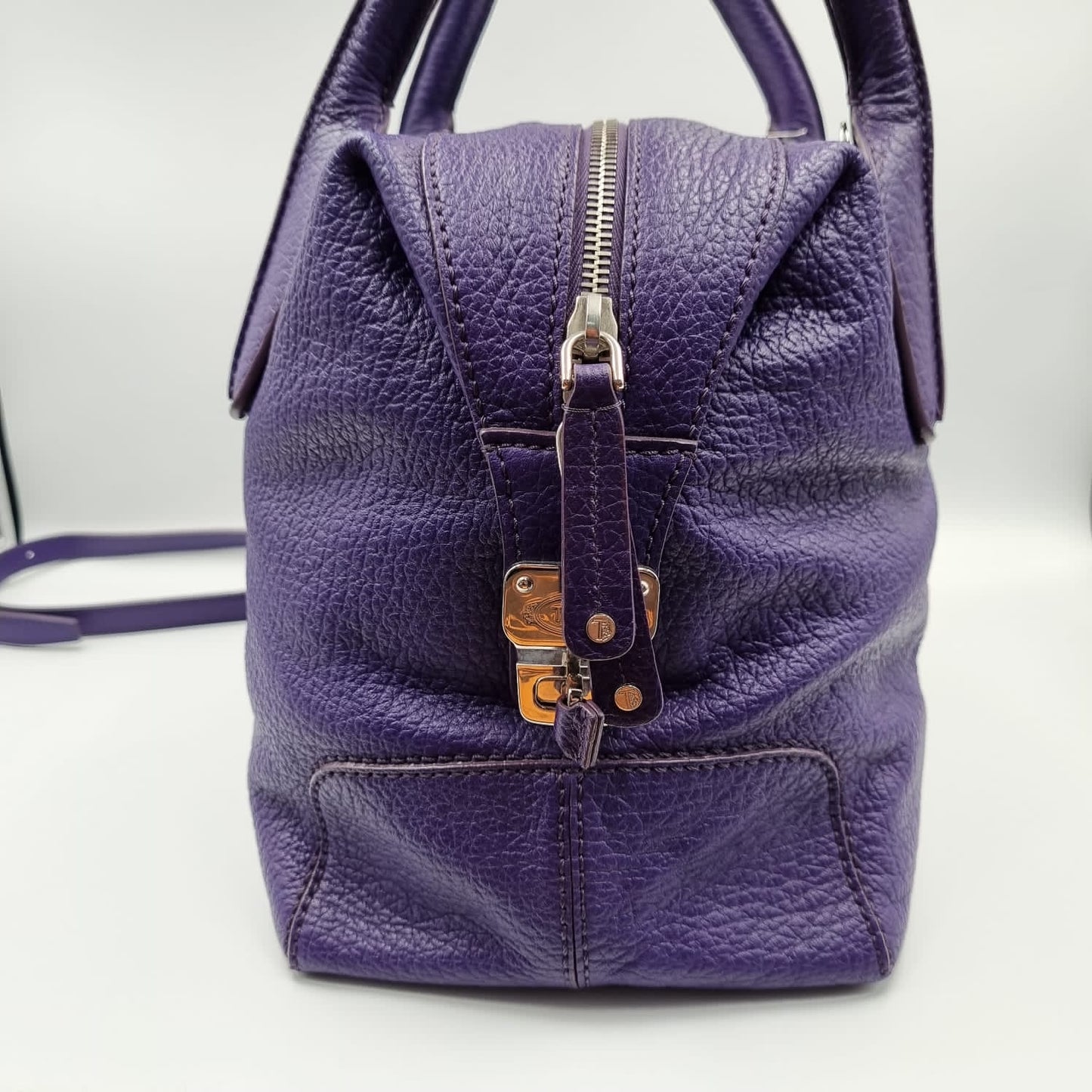 Tod's D-Styling Convertibles Bauletto Purple SHW Size 35x15x24