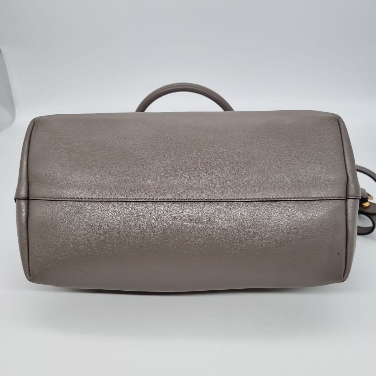 Prada 1ba104 Glace'calf Argilla Bag GHW Grey Size 28x14x21