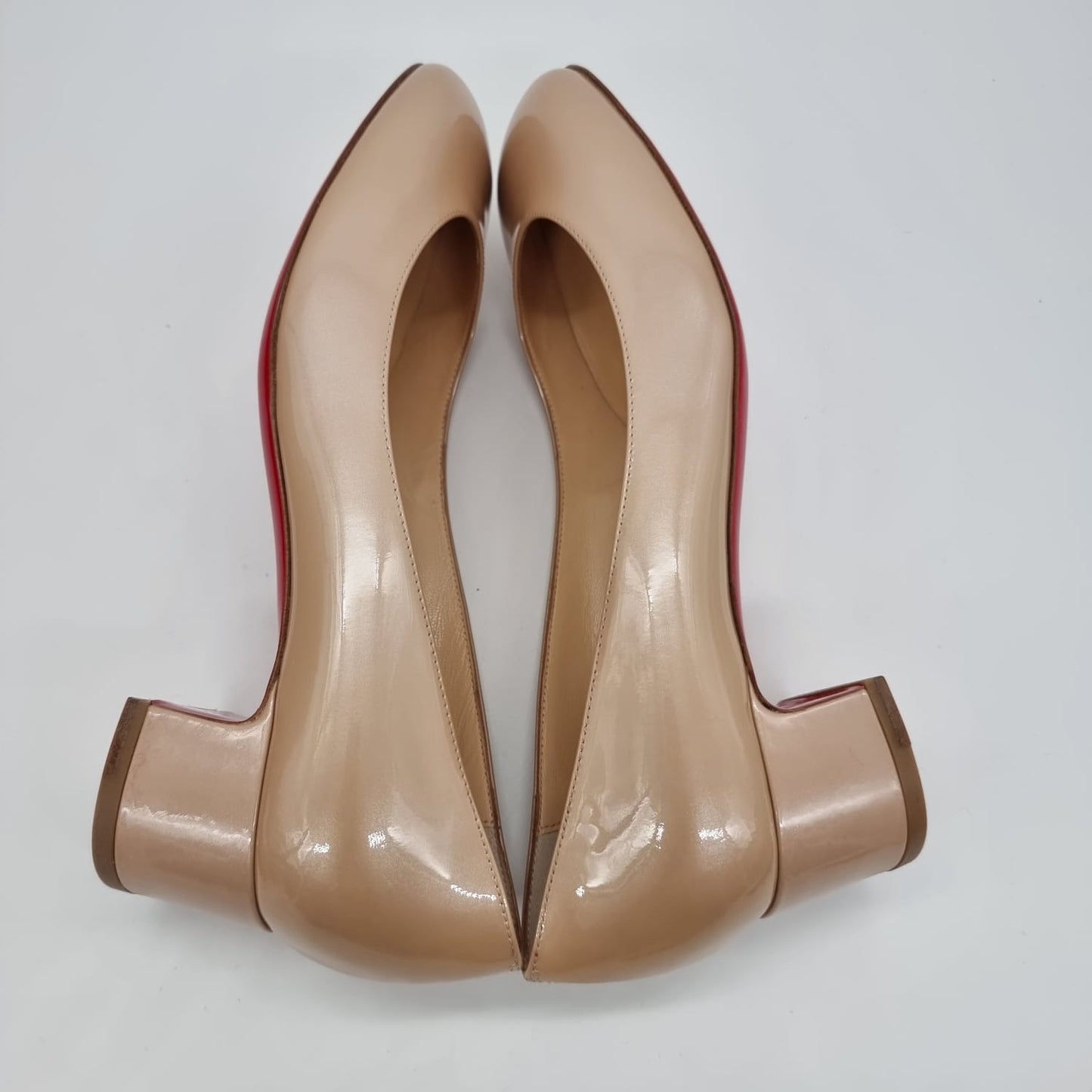 Christian Louboutin Cadrilla 35 Patent Nucre NEW Size 37,5/24,5