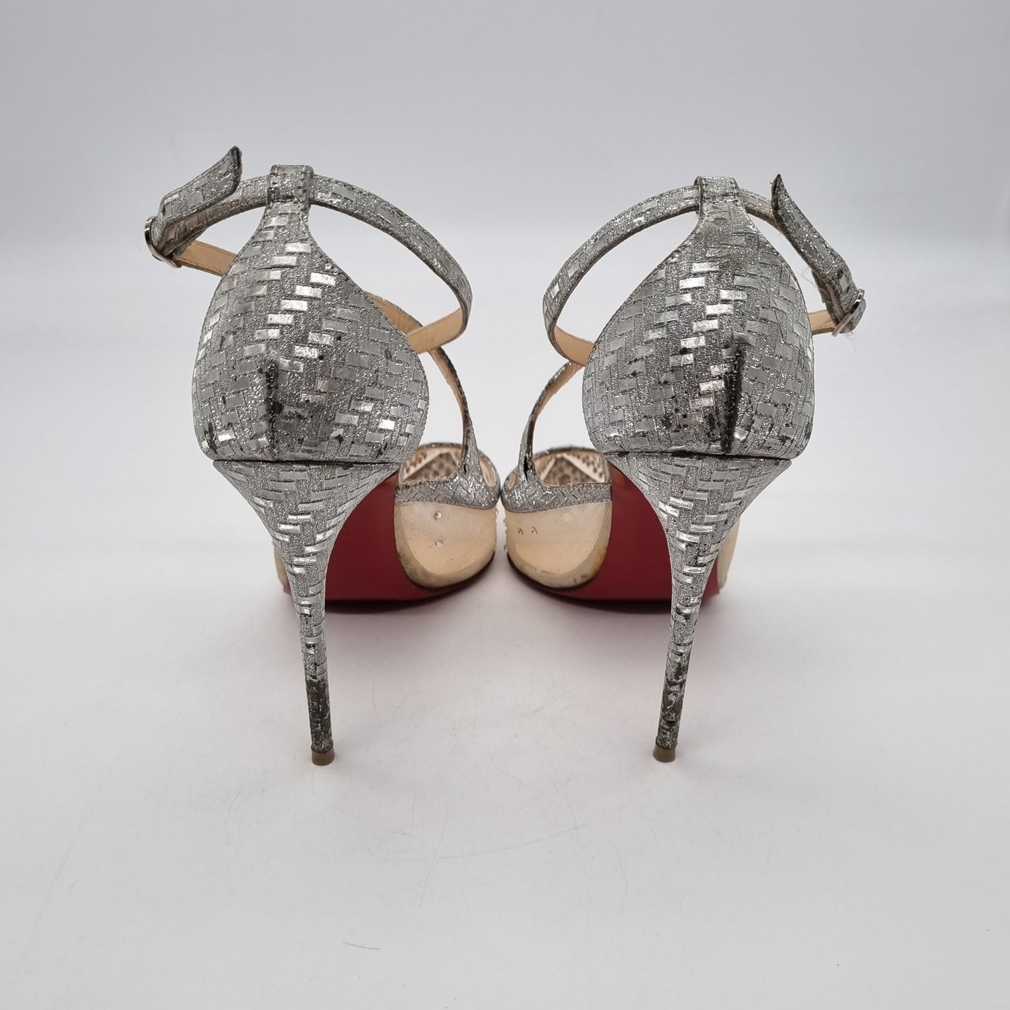 Christian Louboutin Clare Sling 80 Calf Jurassic Bianco Size 35,5/25 (dari ujung)