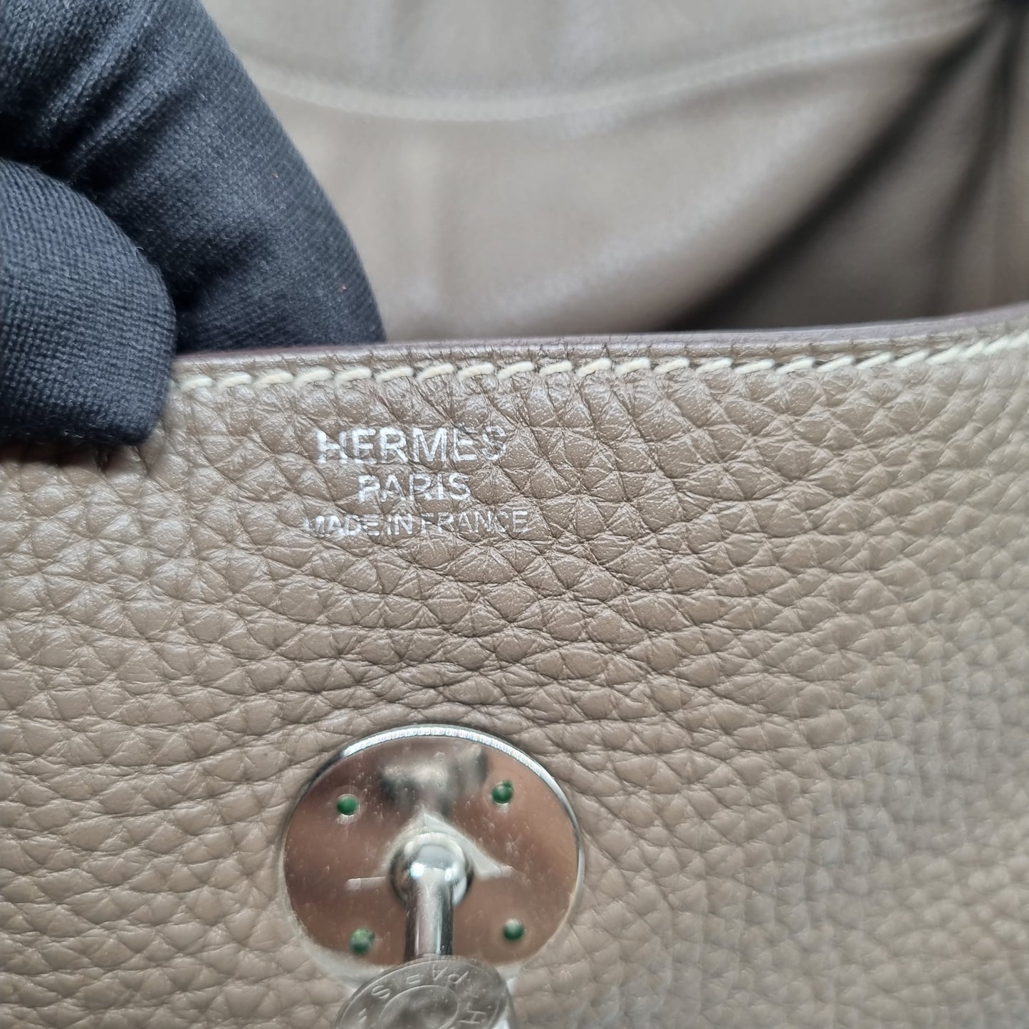 Hermes Lindy 34 Etoupe Clemence PHW #P 2012 Size 34x17x21