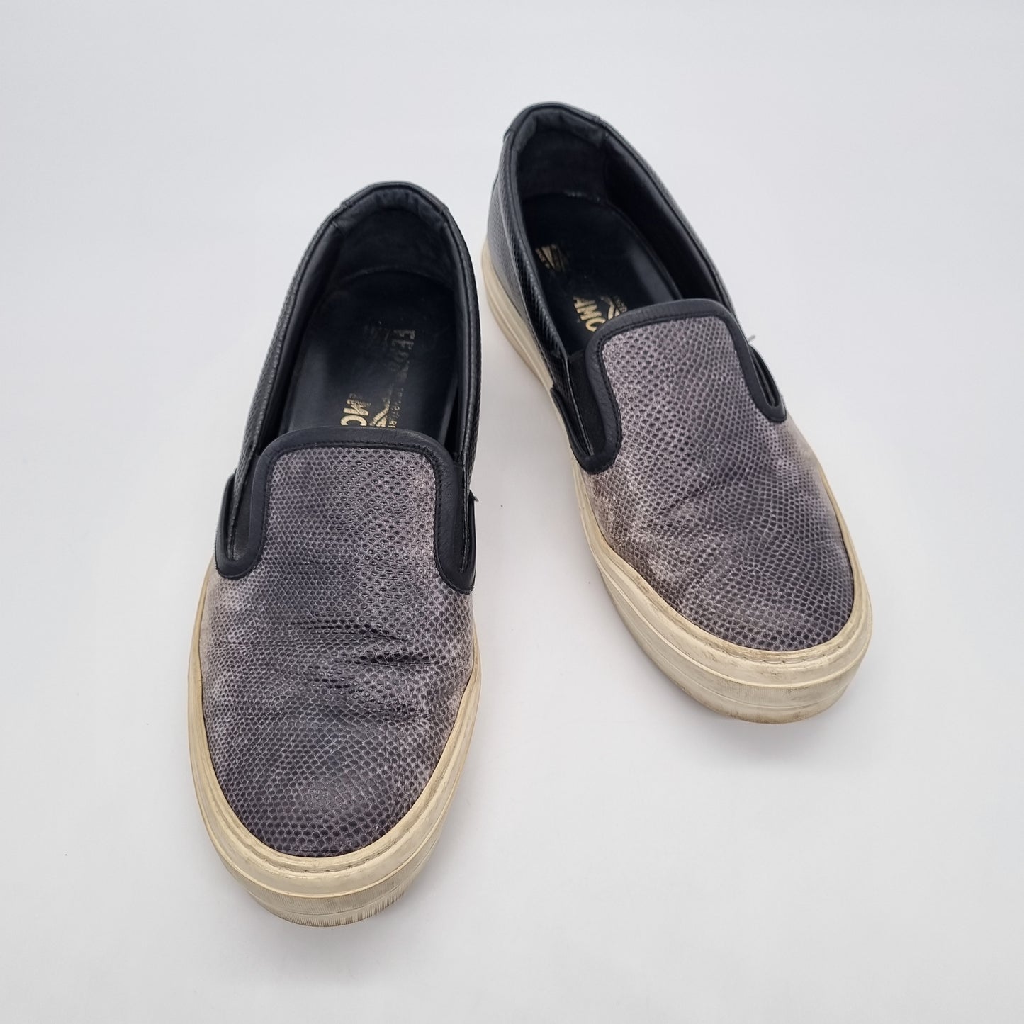 Salvatore Ferragamo Loafers Printed Snake Skin Black Insole 25,5