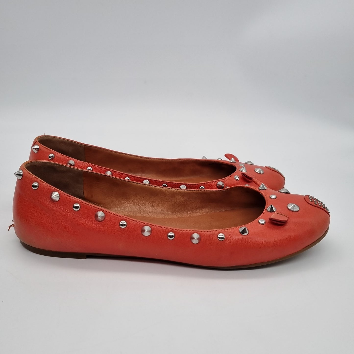 Marc by Marc Jacobs Ballerine Leather Orange Studed Size 41/27