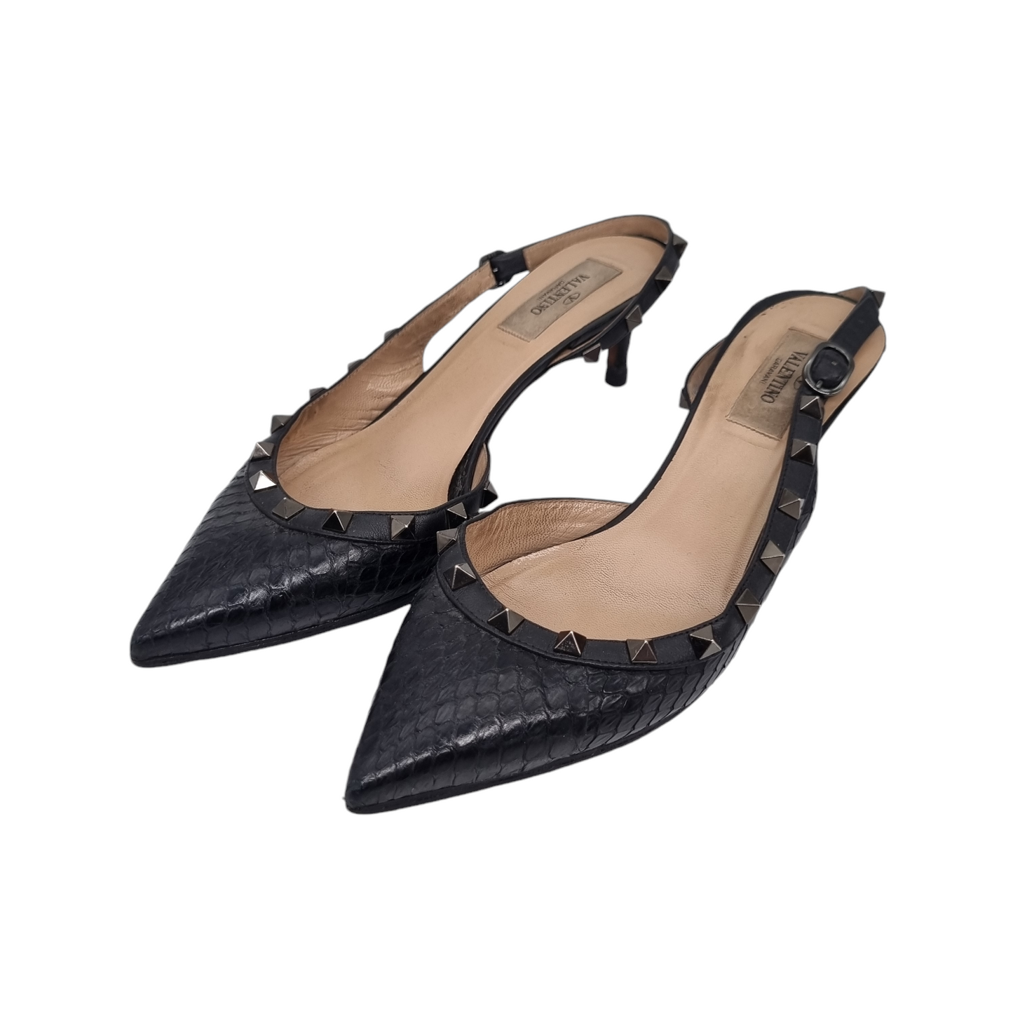 Valentino Rockstud Slingback Black Size 37,5/24 Dari Ujung