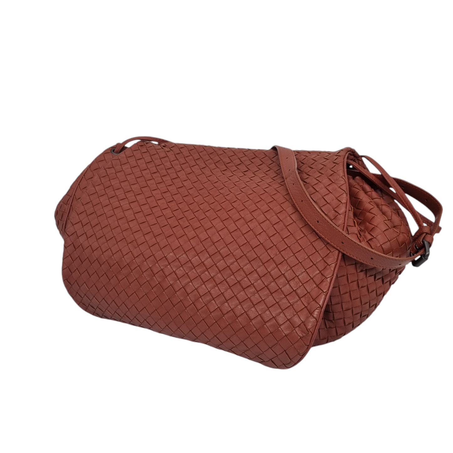 Bottega Venetta Interciatto Flap Bag Sling Bag Brick tahun 2011 size 31x10x32
