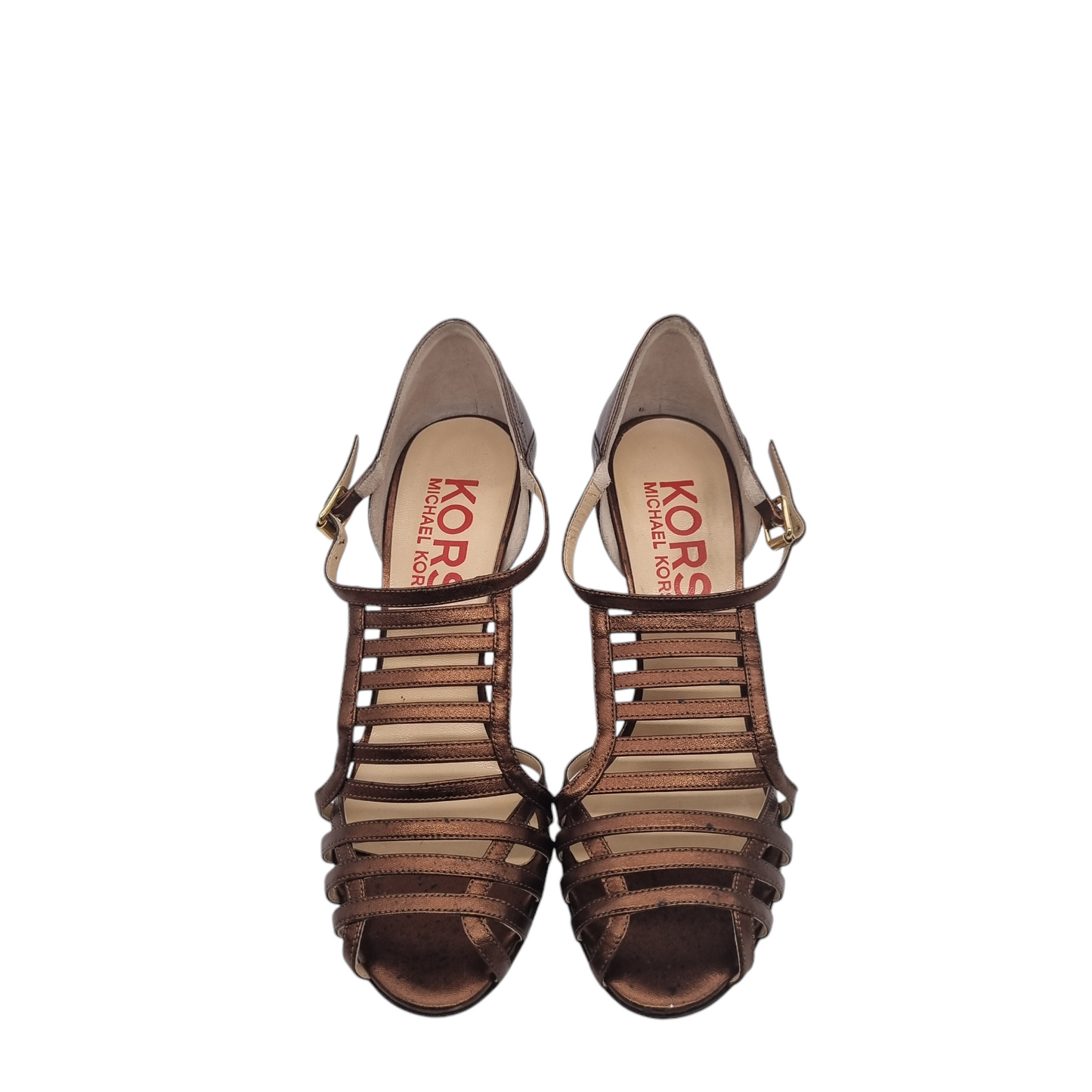 Michael Kors Strappy Open Toe Metallic Bronze Size 8/25