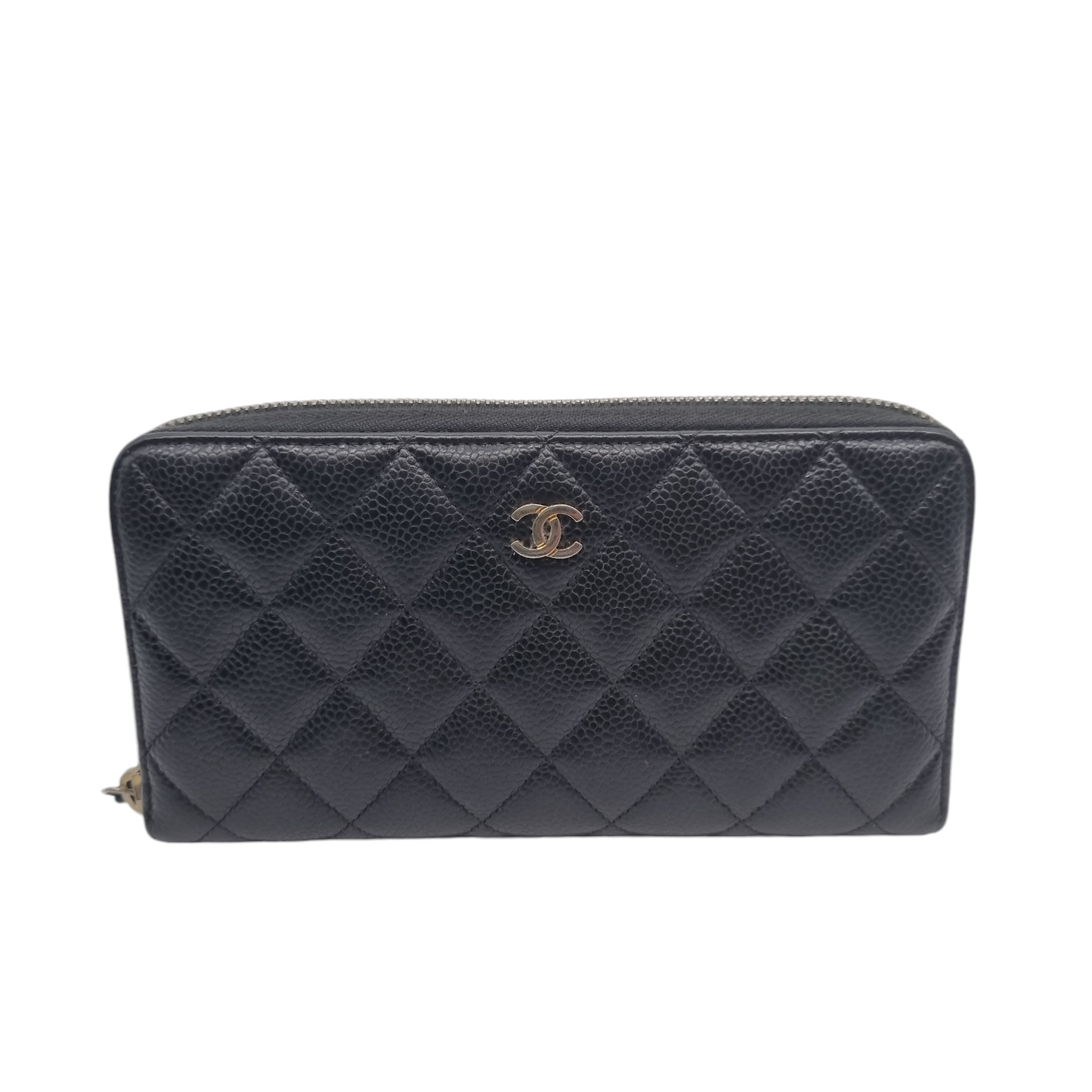 Chanel Zippy Wallet Black Caviar SHW #22 Size 20x12