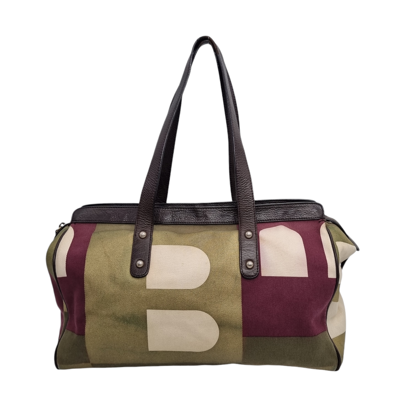 Bally Canvas Shoulder Bag Multicolor Size 35x11x27