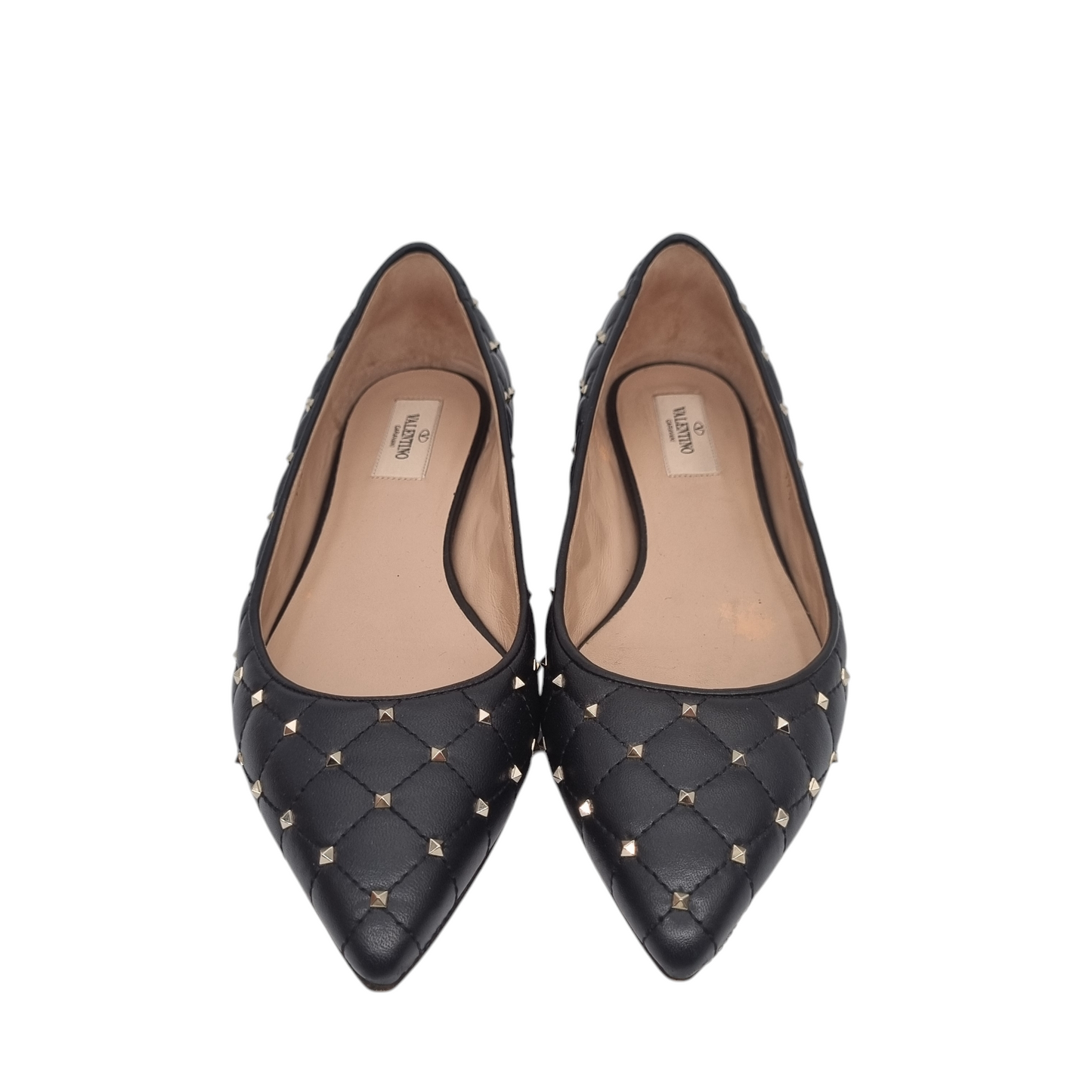 Valentino Ballerina Flats Black Stud Size 39,5/26