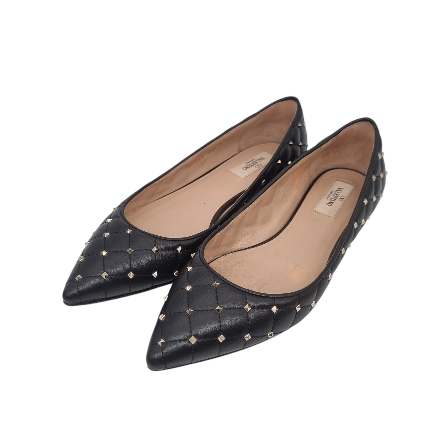 Valentino Ballerina Flats Black Stud Size 39,5/26