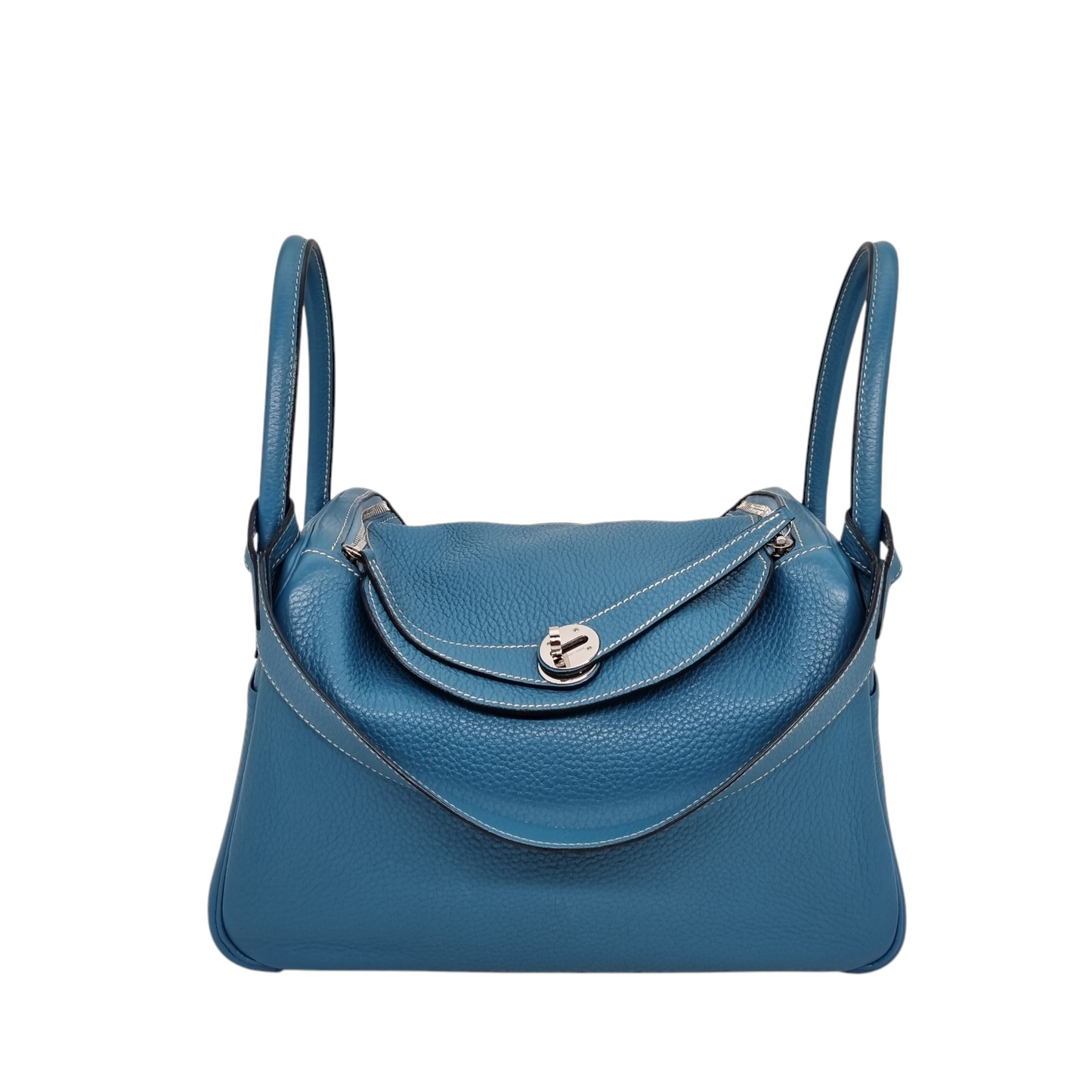 Hermes Lindy 30 Blue Jeans PHW #R Size 30x13x20