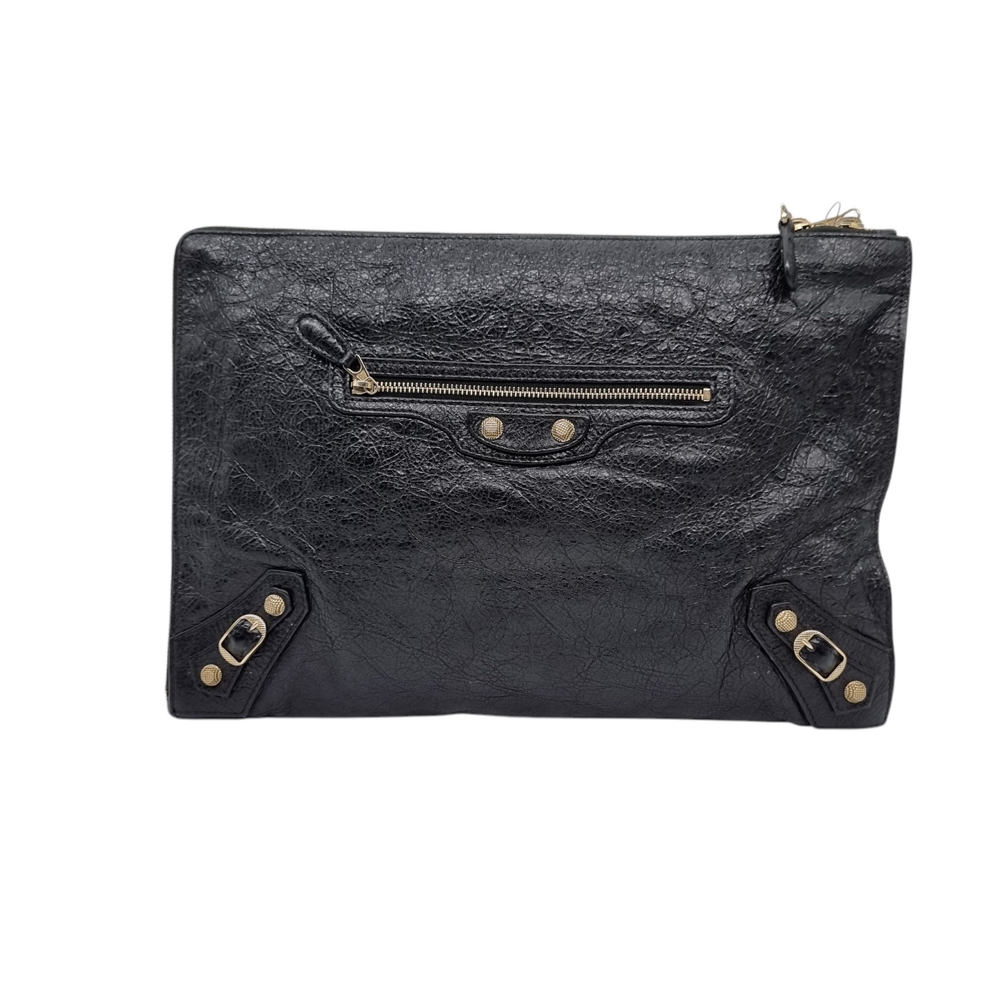 Balenciaga Classic Clutch Agneu Black GHW #V 2020 Size 34x24