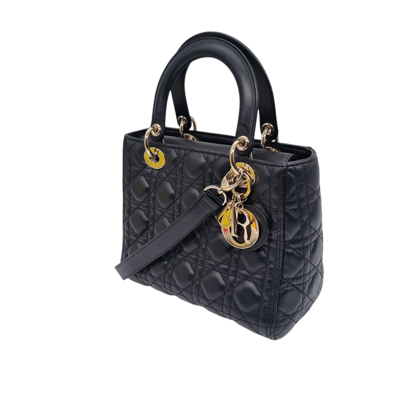 Dior Lady Dior Medium Black LGHW 2020 Size 24x10x21