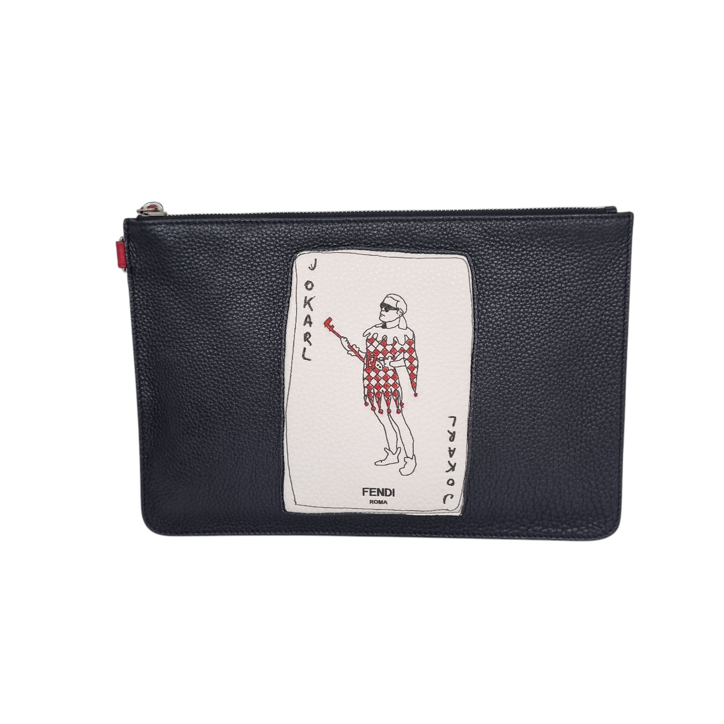 Fendi Jokarl Clutch Leaher Black 2019 Size 30x20