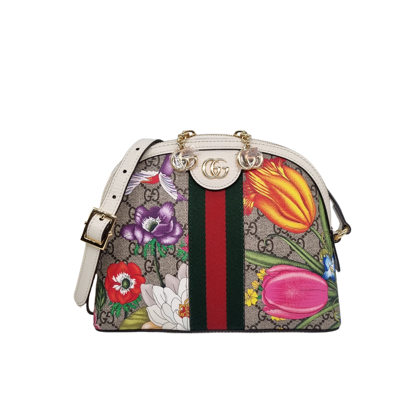 Gucci Ophidia Flower White Canvas Size 24x8x18 (Like New)