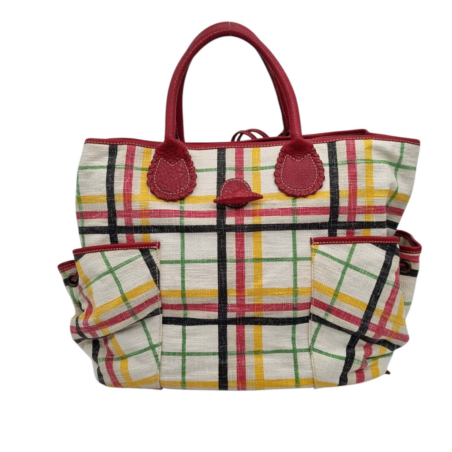 Burberry Canvas Nova Check Large Tote Multicolor Size 34x20x30