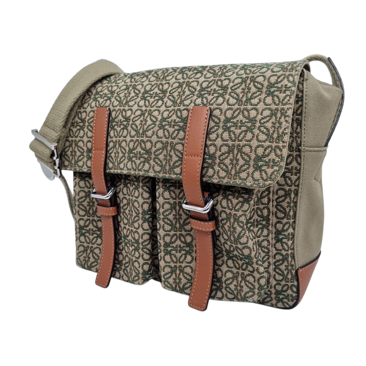 Loewe Messenger Bag Logo Canvas Etoupe 2021 Size 26x8x23