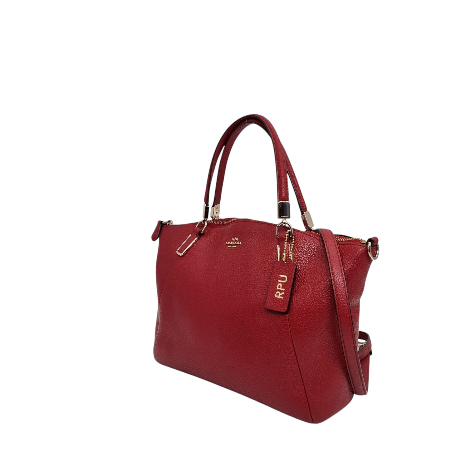 Coach Kelsey Pebble Leather Red 2in1 Size 27x8x20