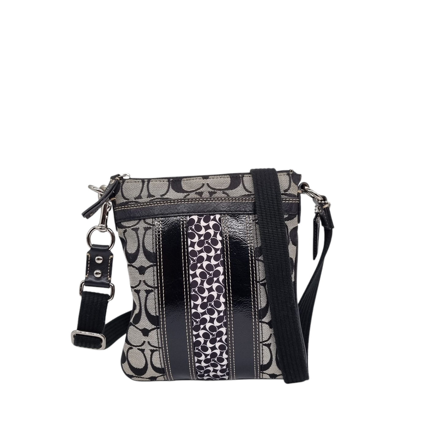 Coach Signature Crossbody Bag Black Size 19x22
