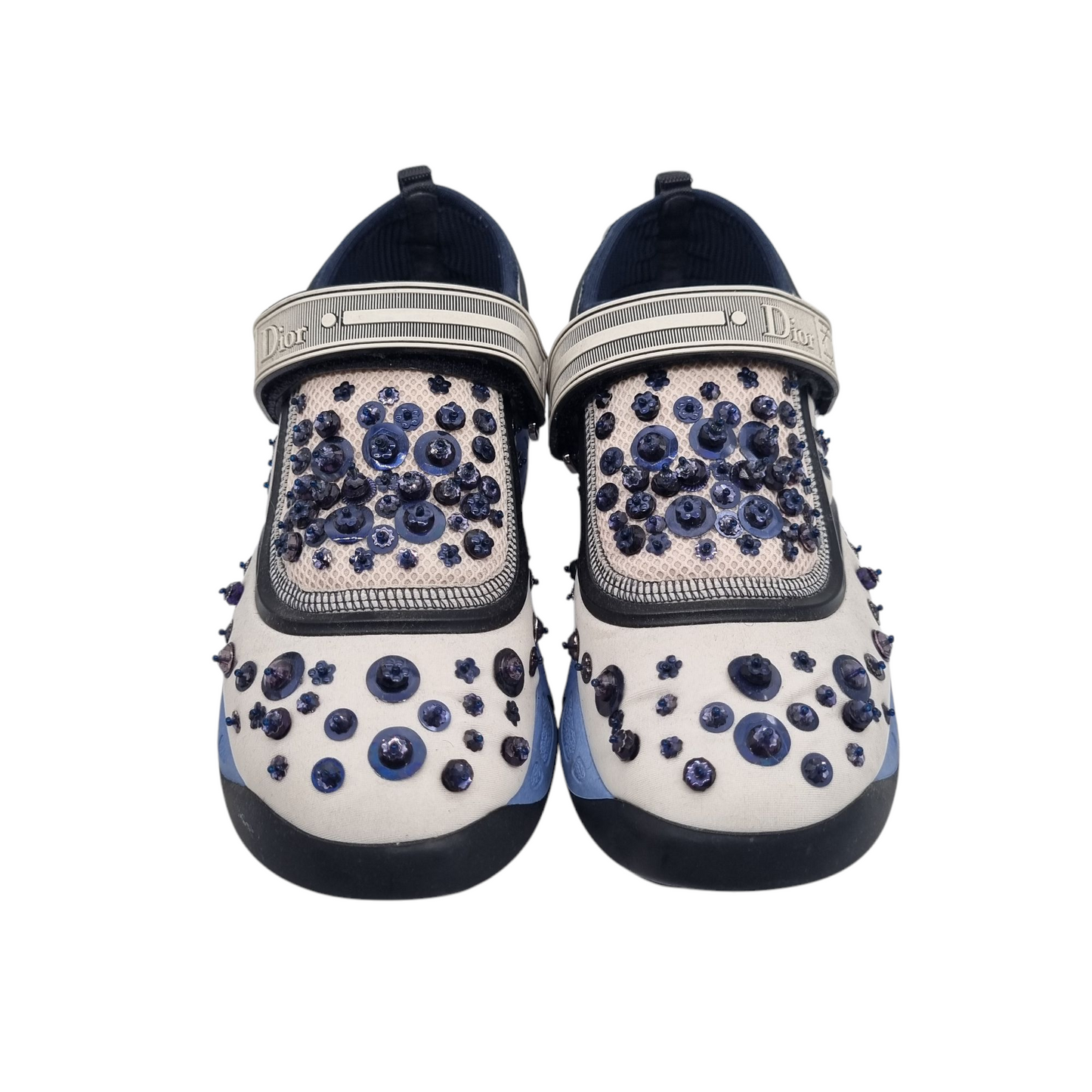 Dior Fusion Sneakers White Blue Sequin Size 37/24