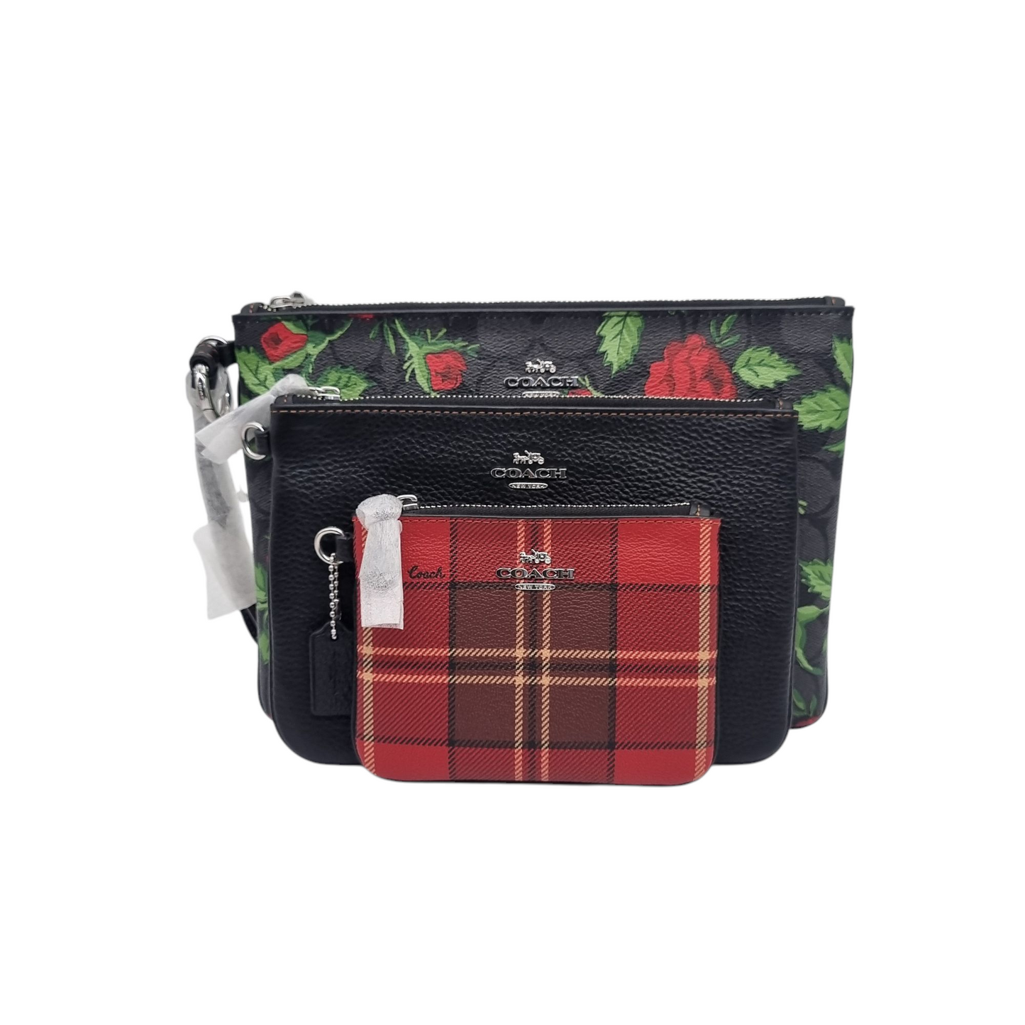 Coach Triple Compartment Clutch Multicolor Size 24x17