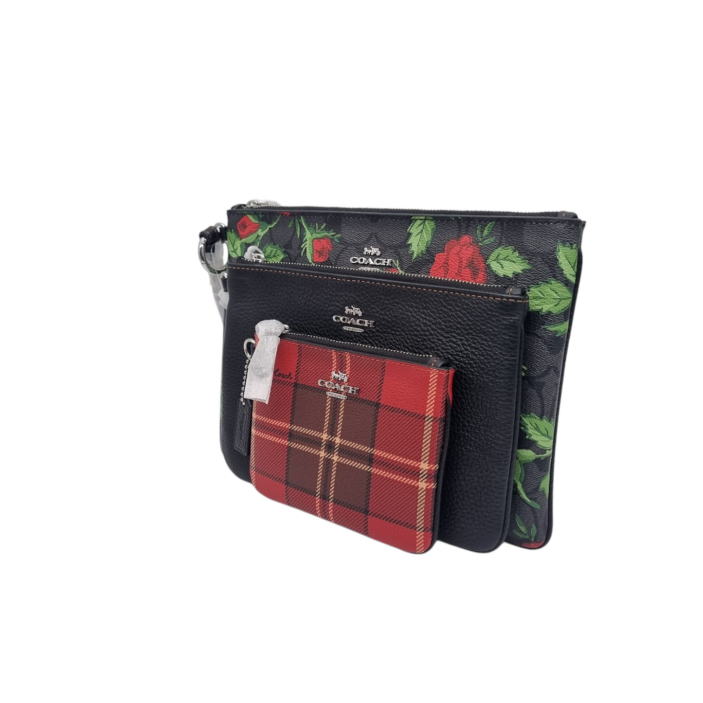 Coach Triple Compartment Clutch Multicolor Size 24x17