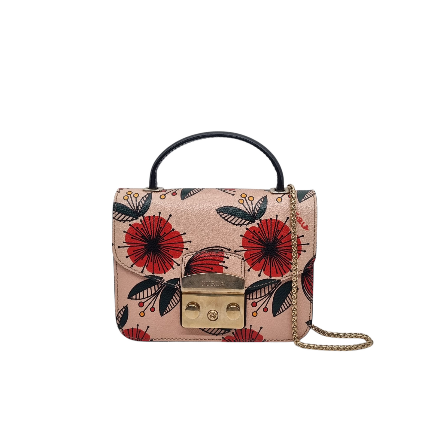 Furla Metropolis Floral Shoulder Bag Size 17x7x13