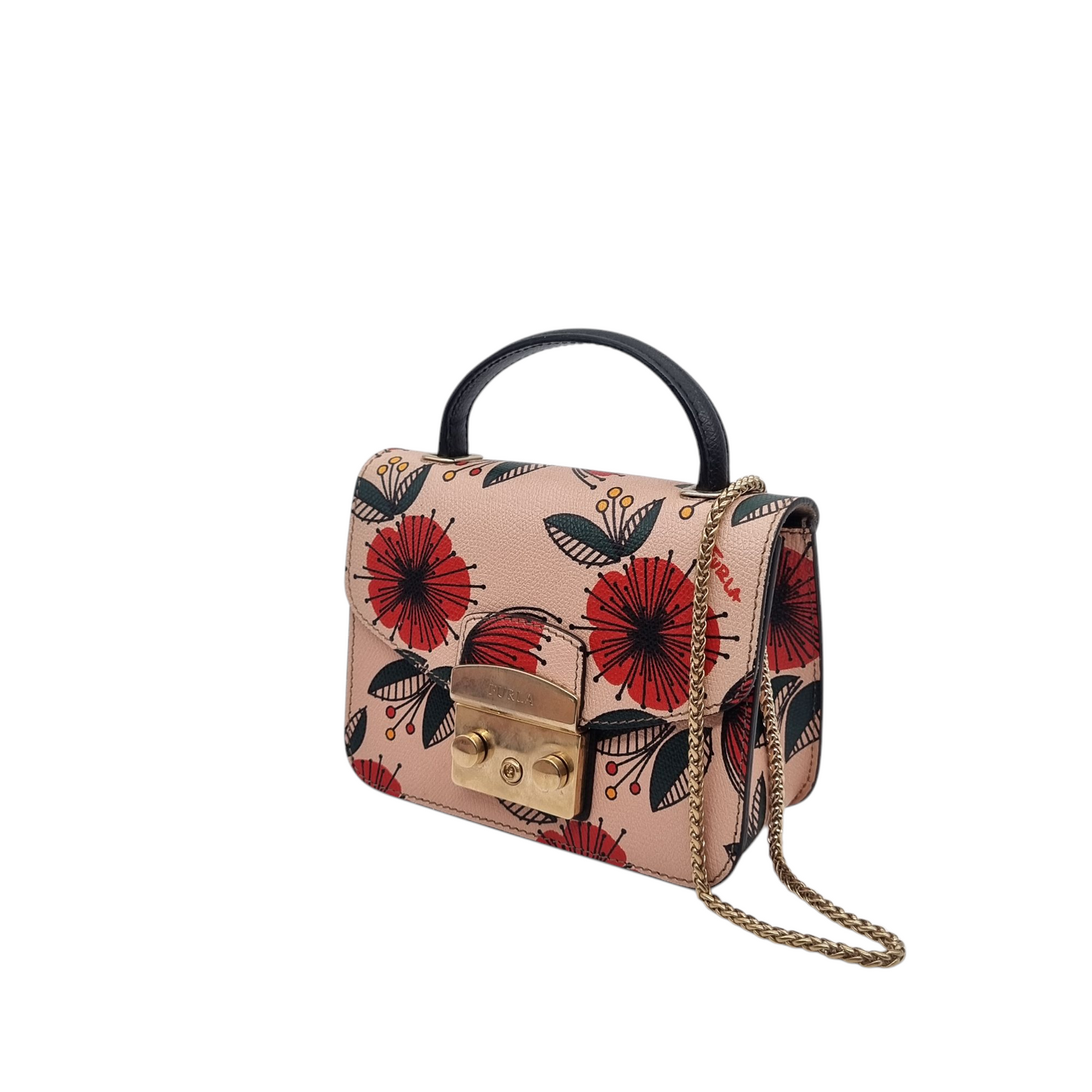 Furla Metropolis Floral Shoulder Bag Size 17x7x13