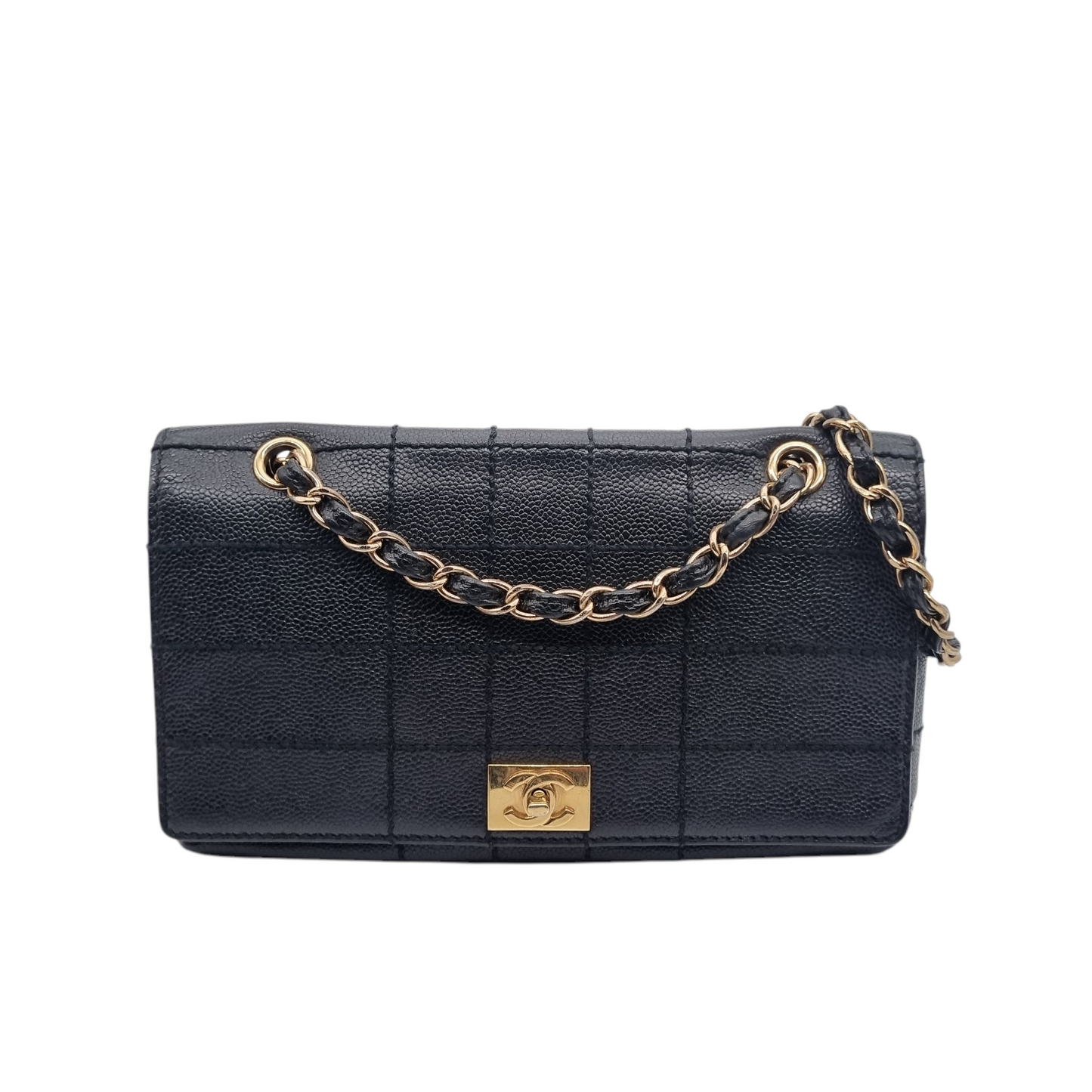 Chanel Vintage Flap Bag Black Caviar GHW (broken Holo) Size 29x9x16