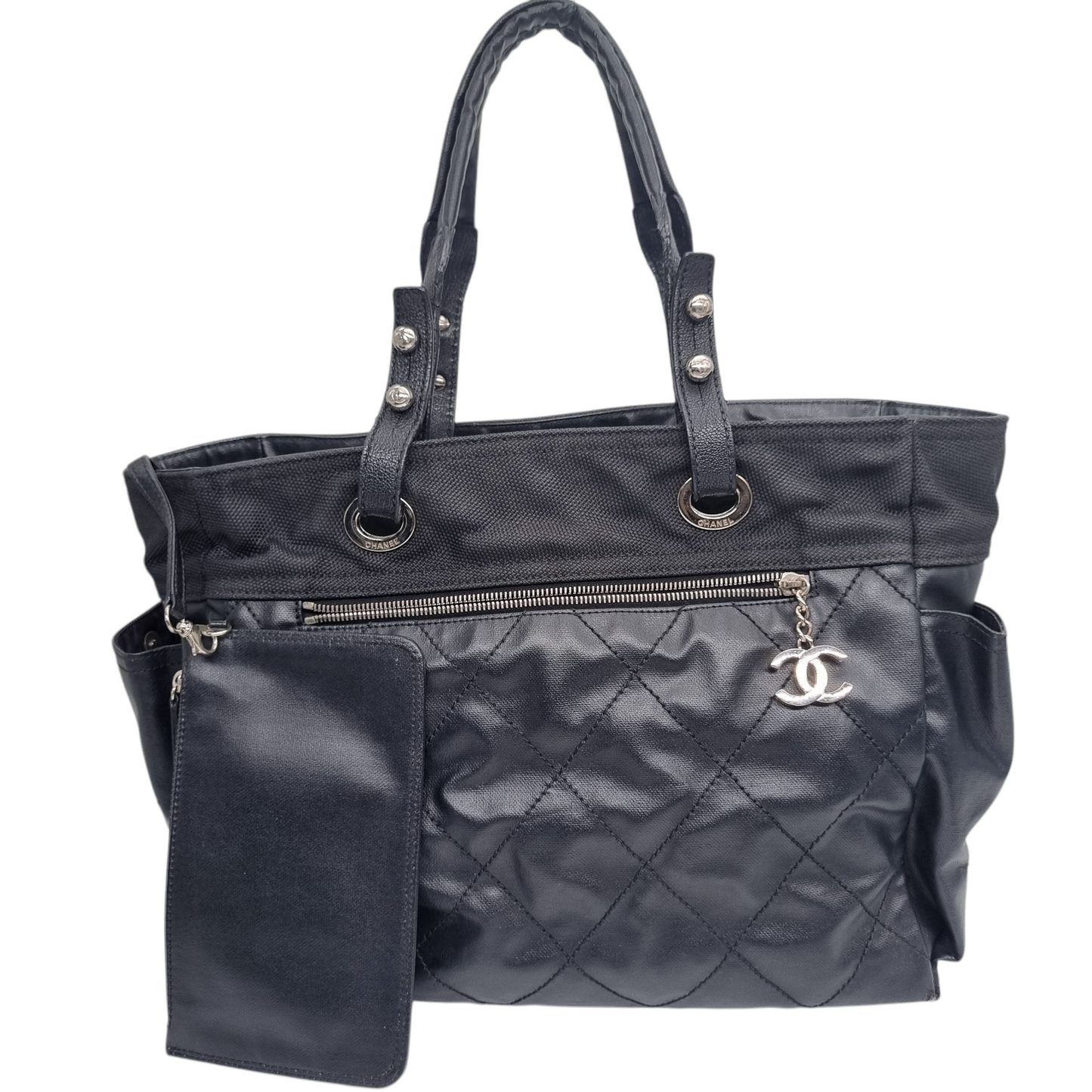 Chanel Biarritz Medium Tota Bag Black #13 Size 38x15x28