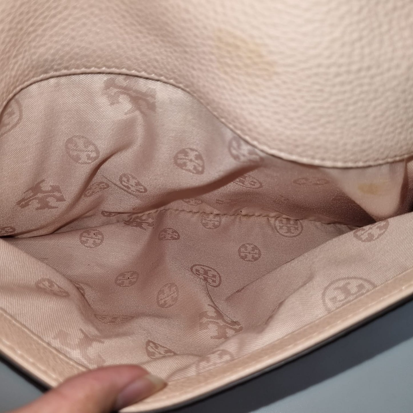 Tory Burch Thea Foldover Pink Sling Bag GHW Size 30X4X21