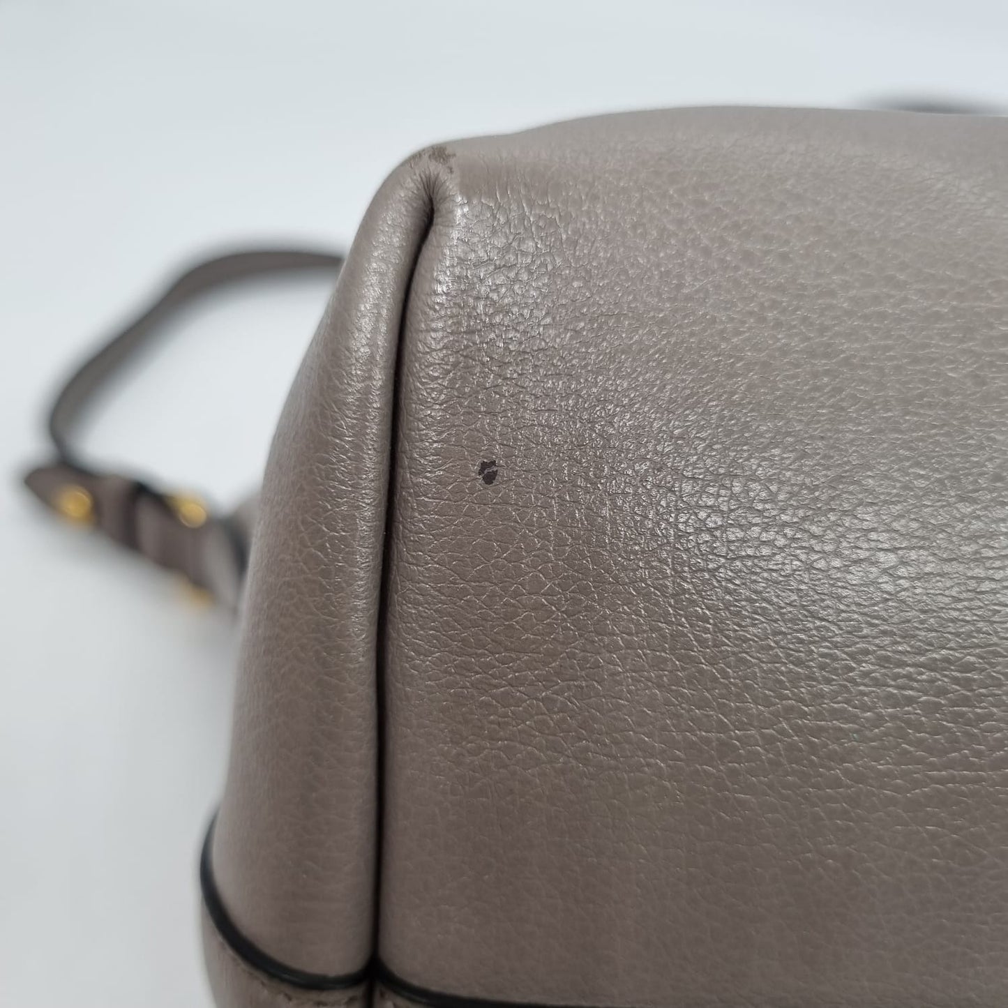 Prada 1ba104 Glace'calf Argilla Bag GHW Grey Size 28x14x21