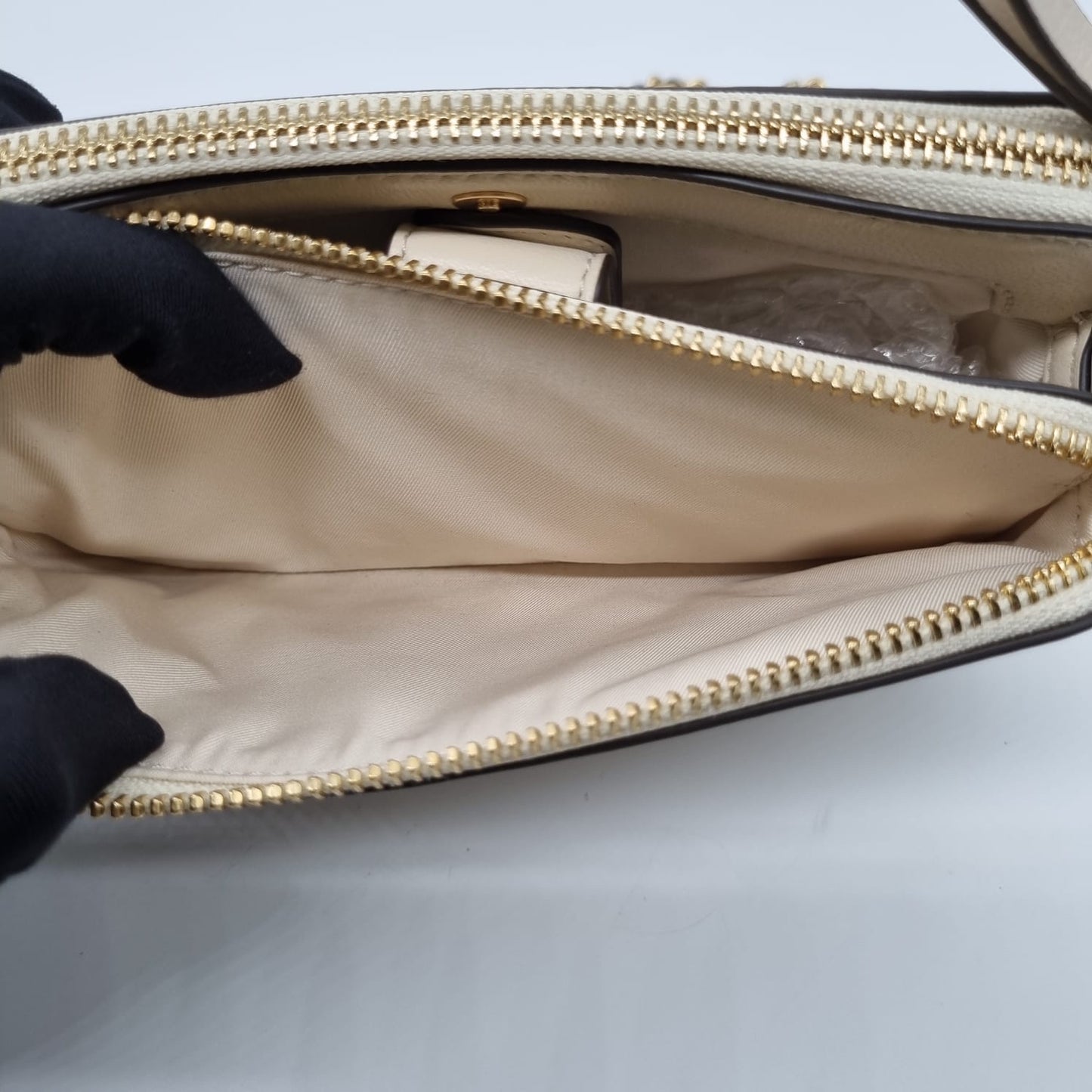 Tory Burch Fleming Double Zip New Cream Size 18x6x10