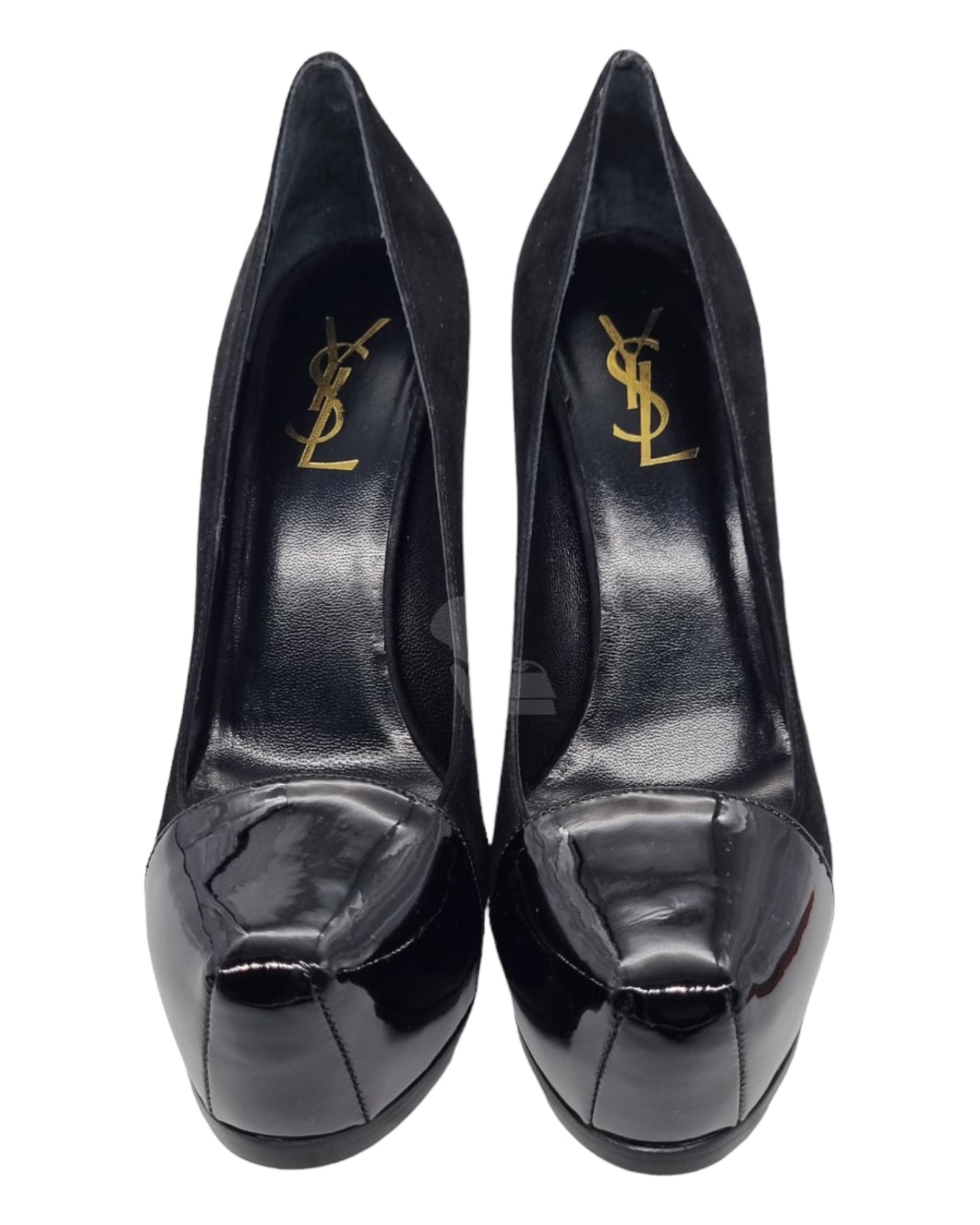 Yves Saint Laurent Kid Scamosciato Black Suede Size 38 insole 24