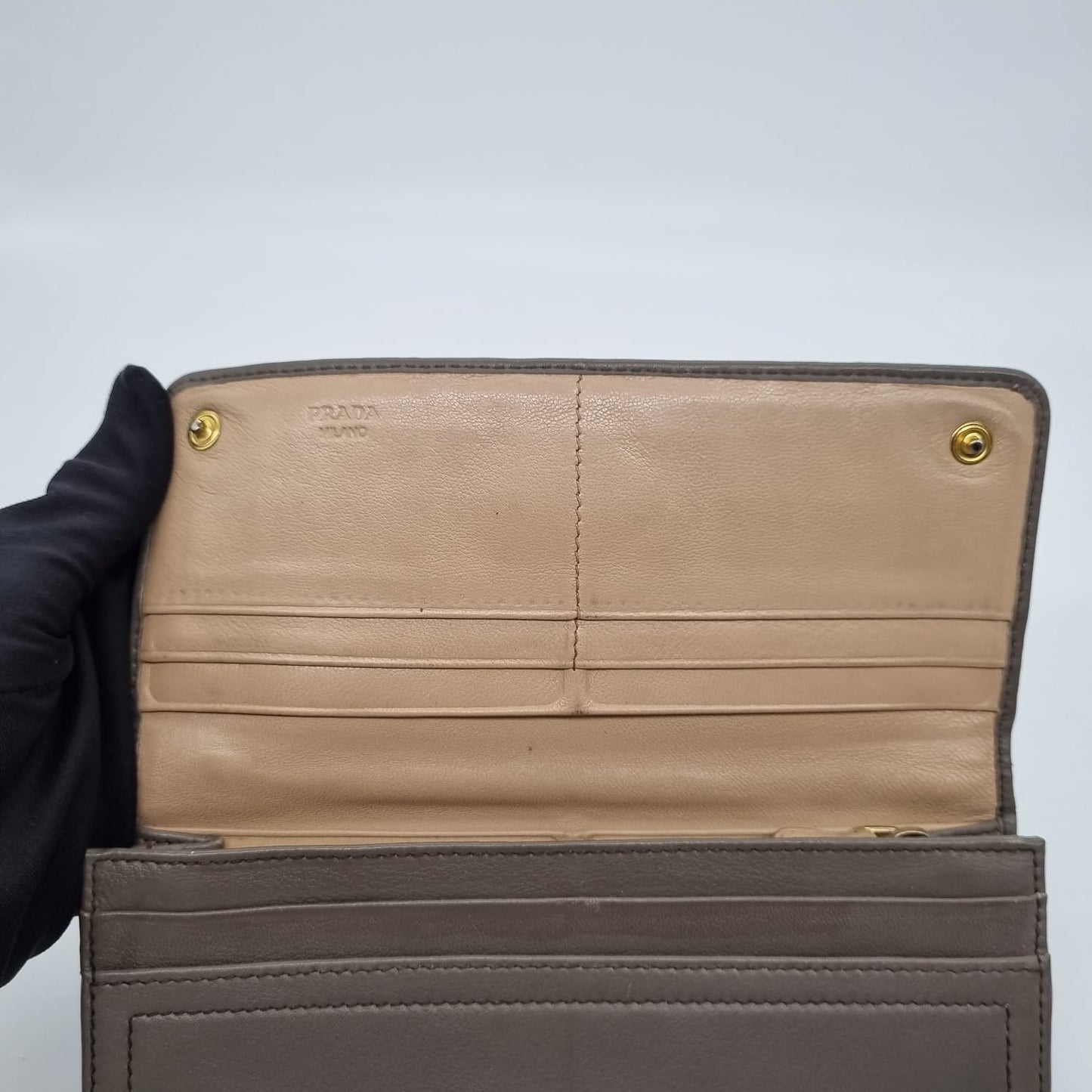 Prada Wallet 1NE011 Logo Jacquard Corda Brucia Size 19x9
