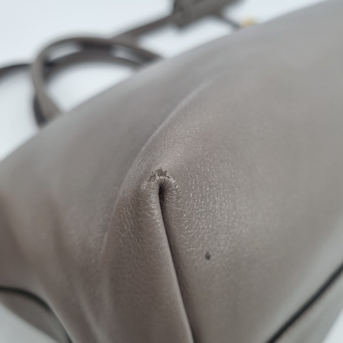 Prada 1ba104 Glace'calf Argilla Bag GHW Grey Size 28x14x21