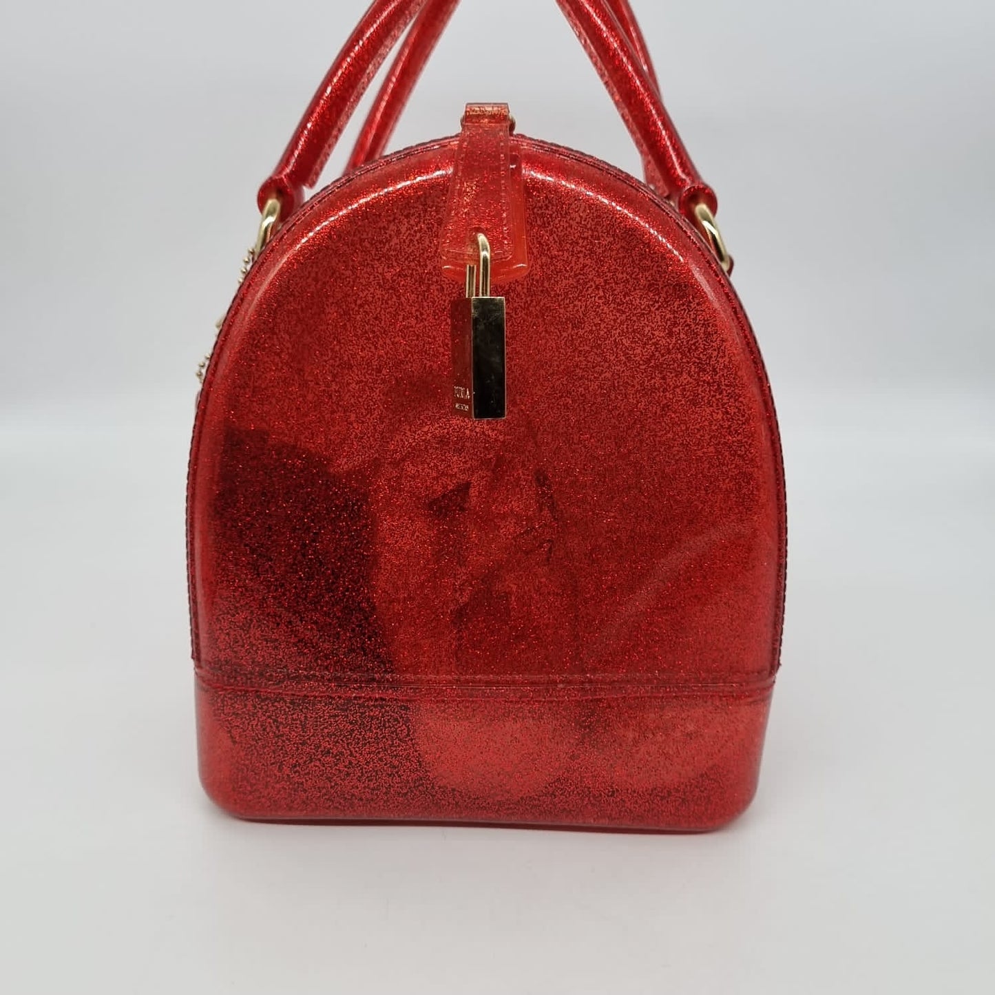 Furla Speedy Candy Red Metalic size 30x17x25
