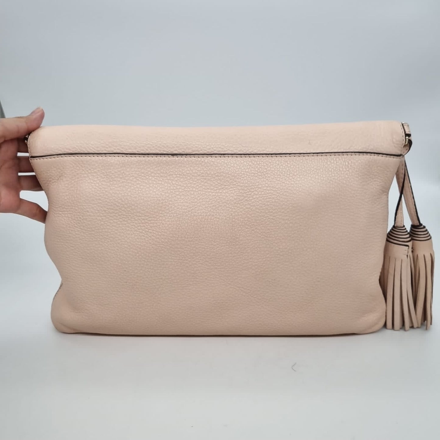 Tory Burch Thea Foldover Pink Sling Bag GHW Size 30X4X21