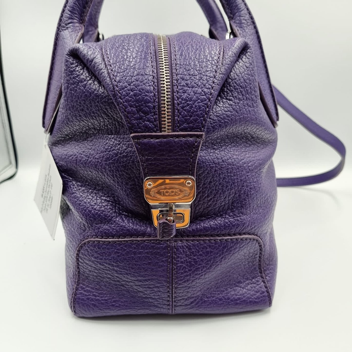 Tod's D-Styling Convertibles Bauletto Purple SHW Size 35x15x24
