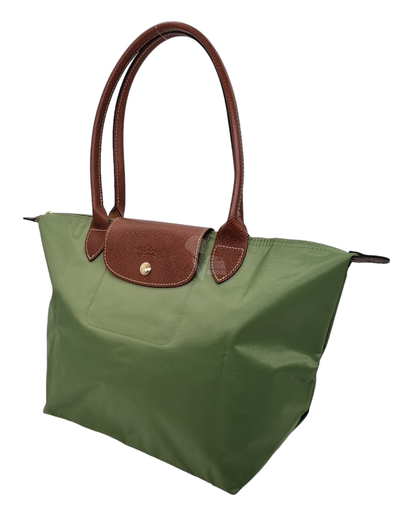 Longchamp Le Pliage Medium Long Handle Green NEW Size 27x16x26