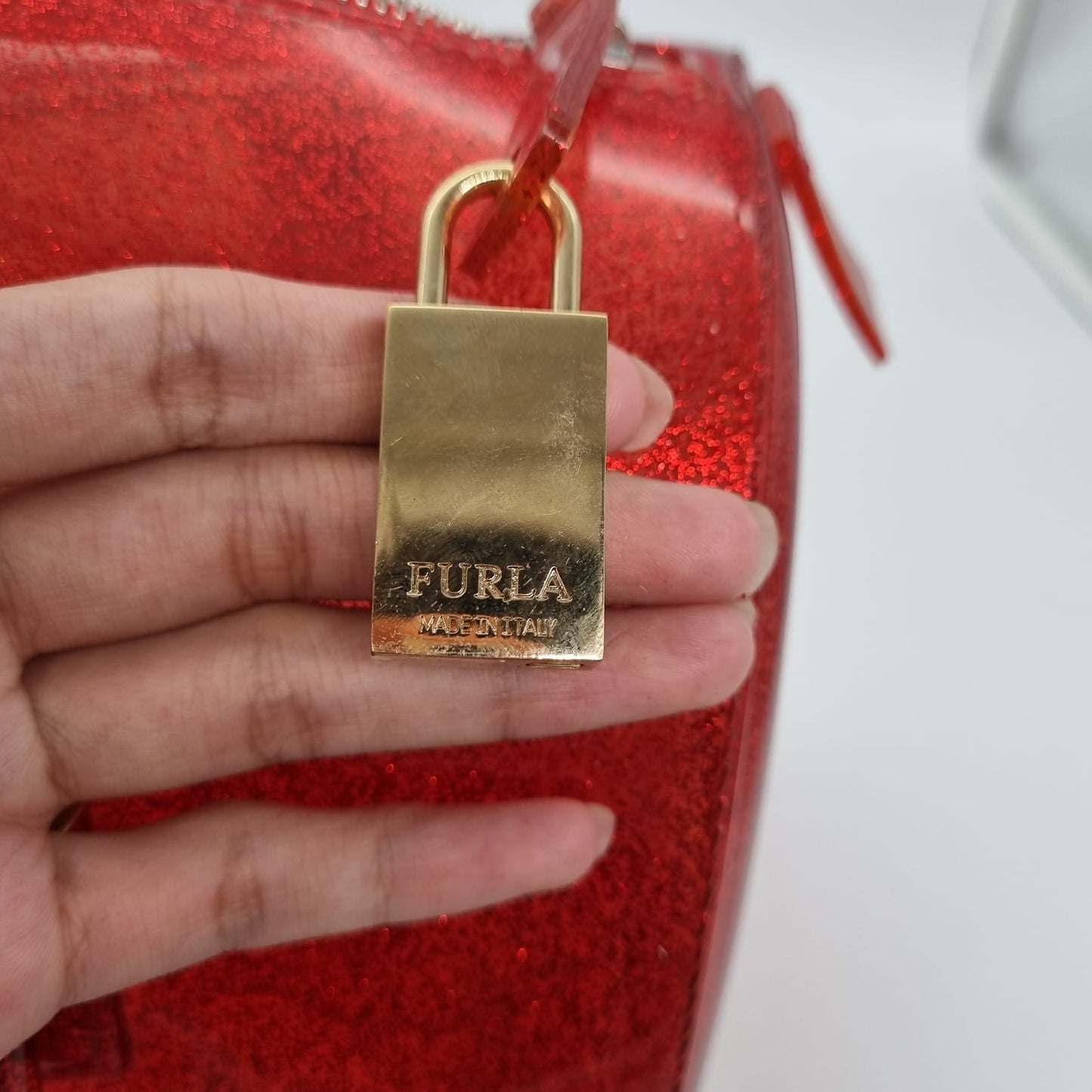 Furla Speedy Candy Red Metalic size 30x17x25