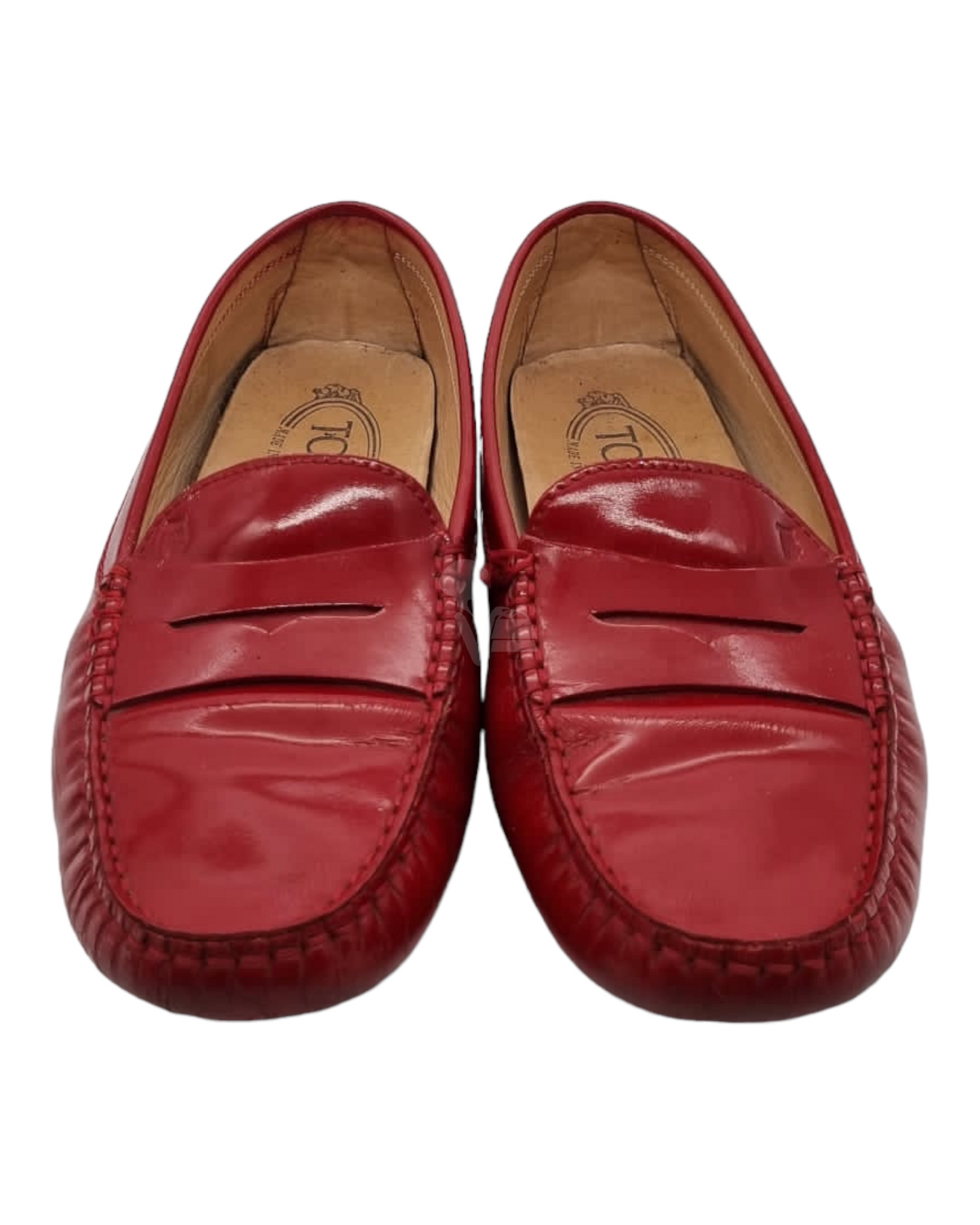 Tod's Gommino Patent Leather Loafers Red Size 37/24,5