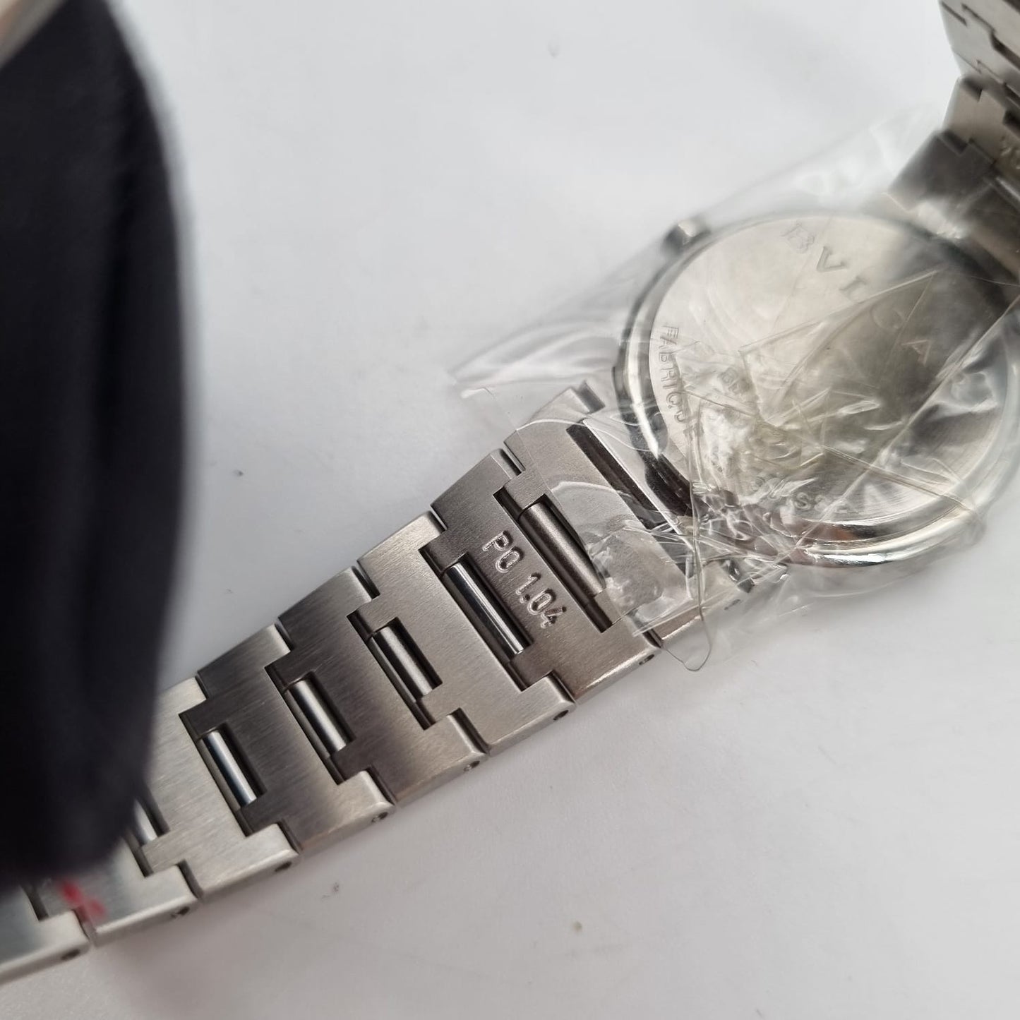 Bvlgari Quartz Black Dial Watch Silver 25mm