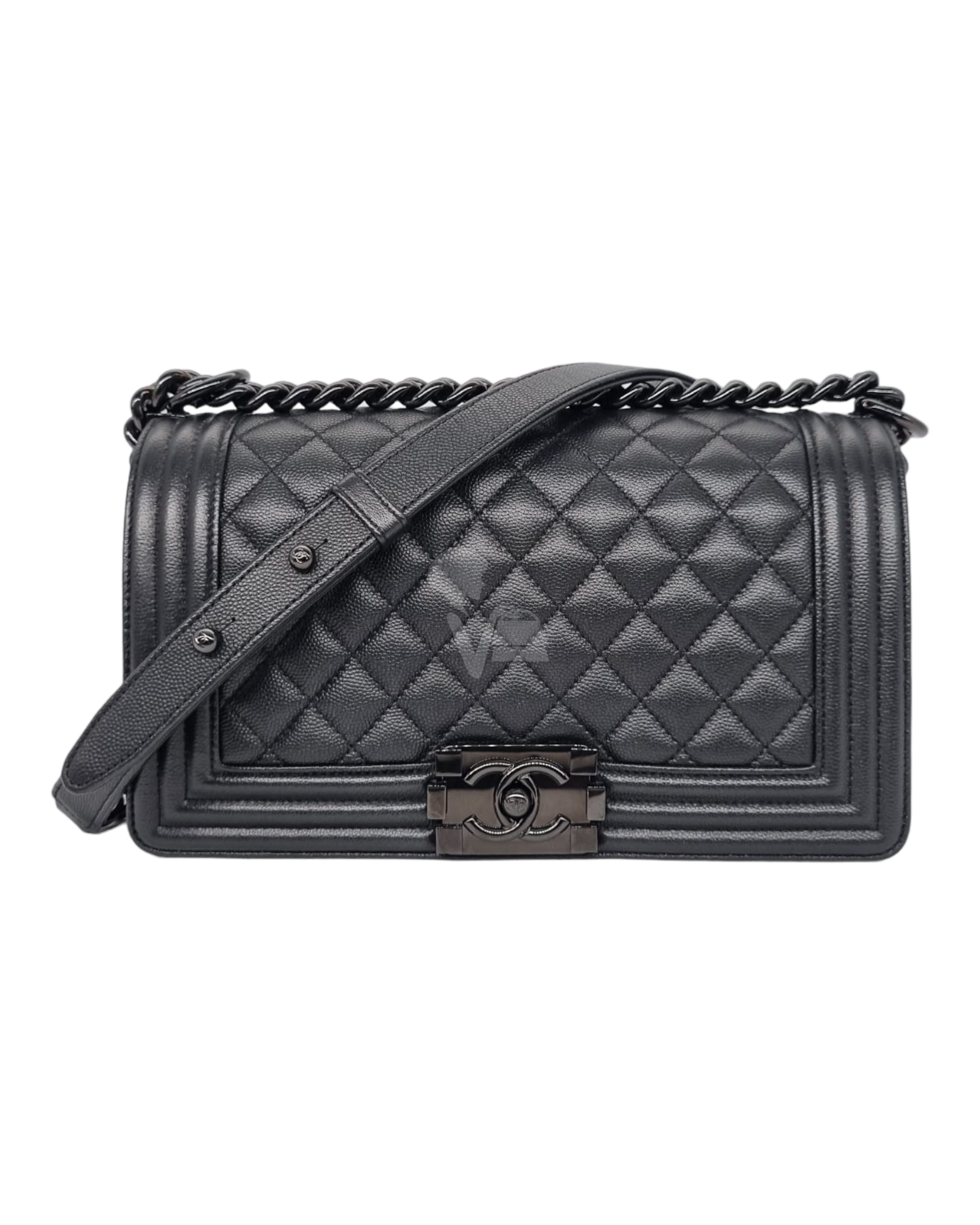 Chanel Boy Medium So Black Caviar 24 Size 25x9x15 Bagloverz Caroline