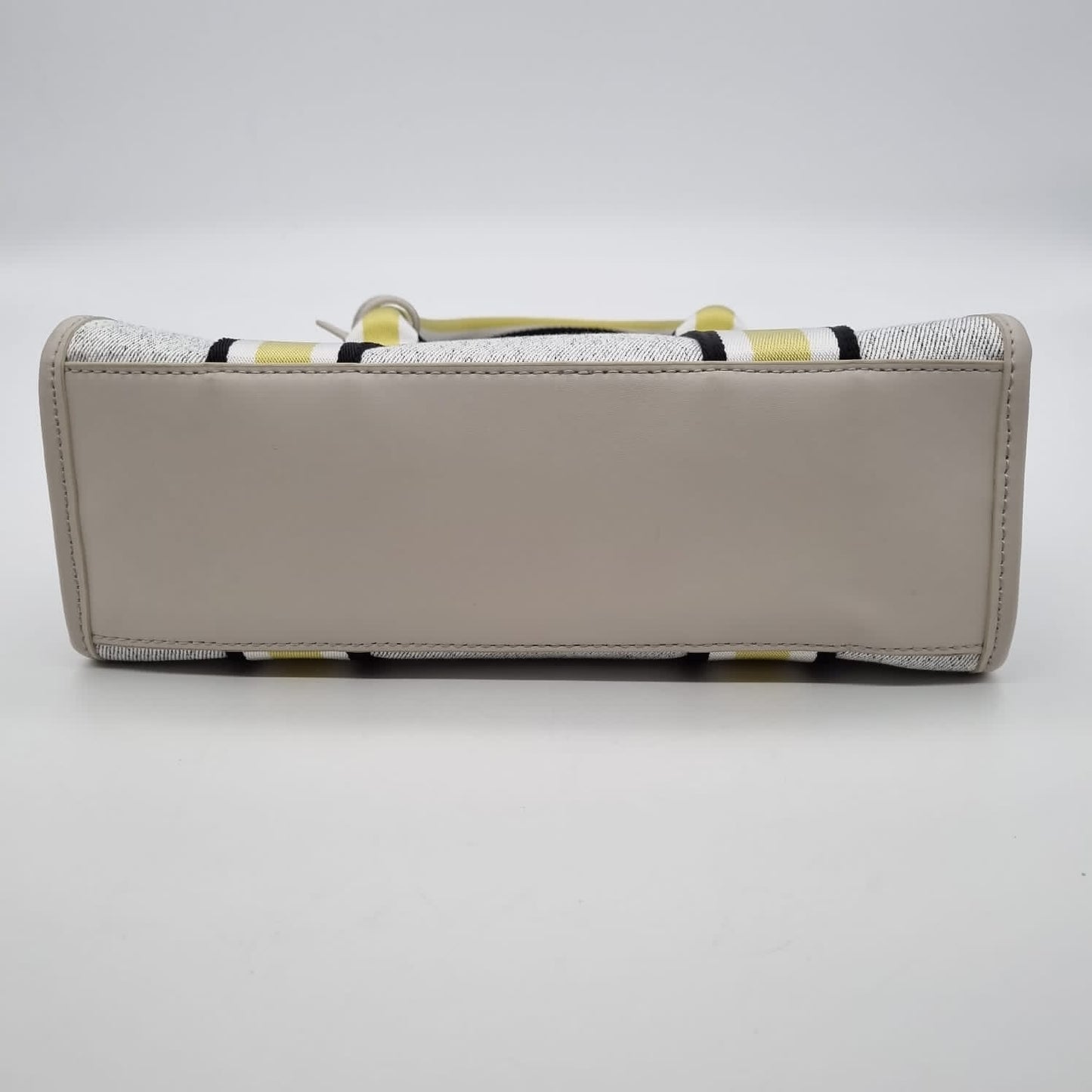 Furla Striped Tote Logo Canvas Grey NBU Size 25x8x20