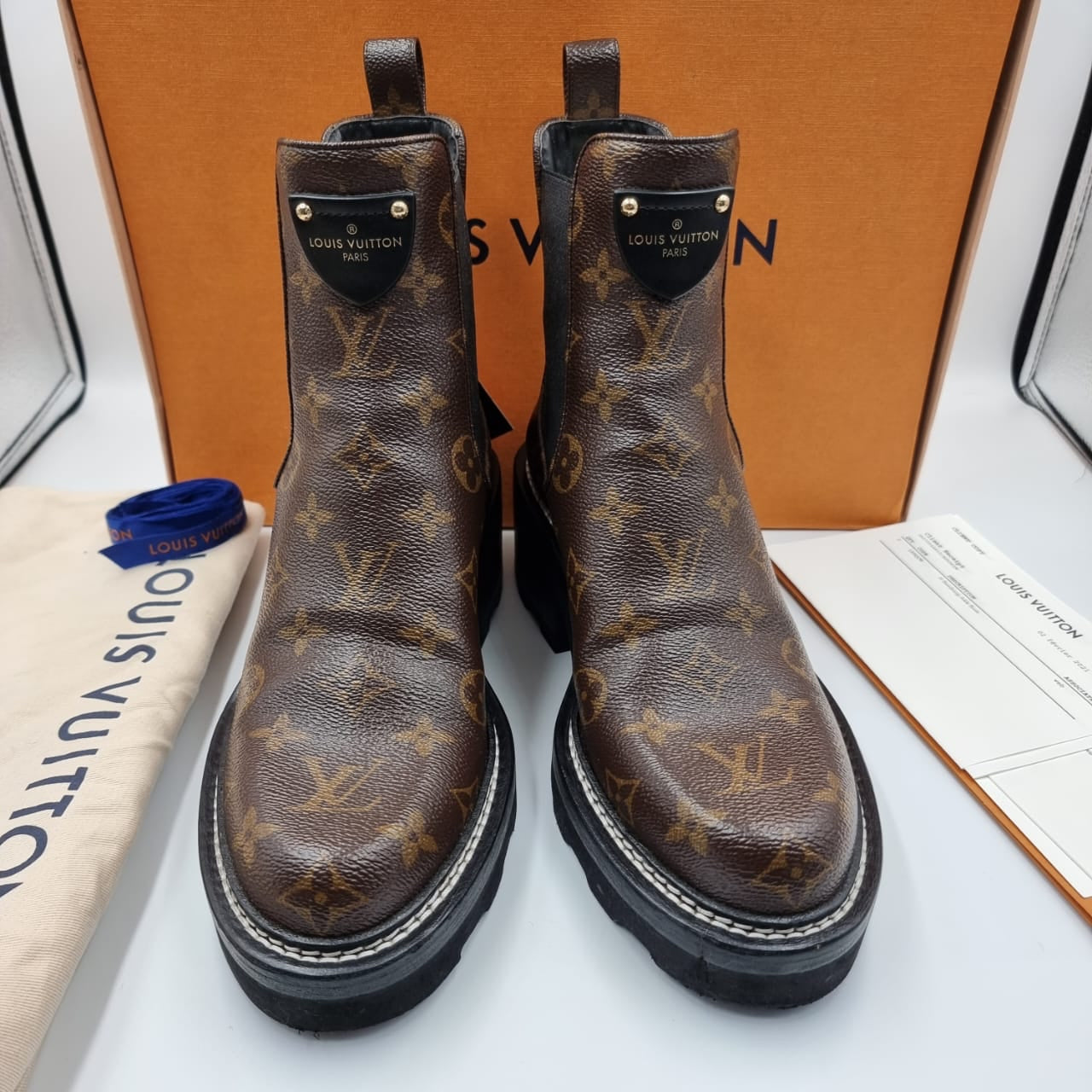 Louis Vuitton Beaubourg Ankle Boots Mono Size 37/23,5