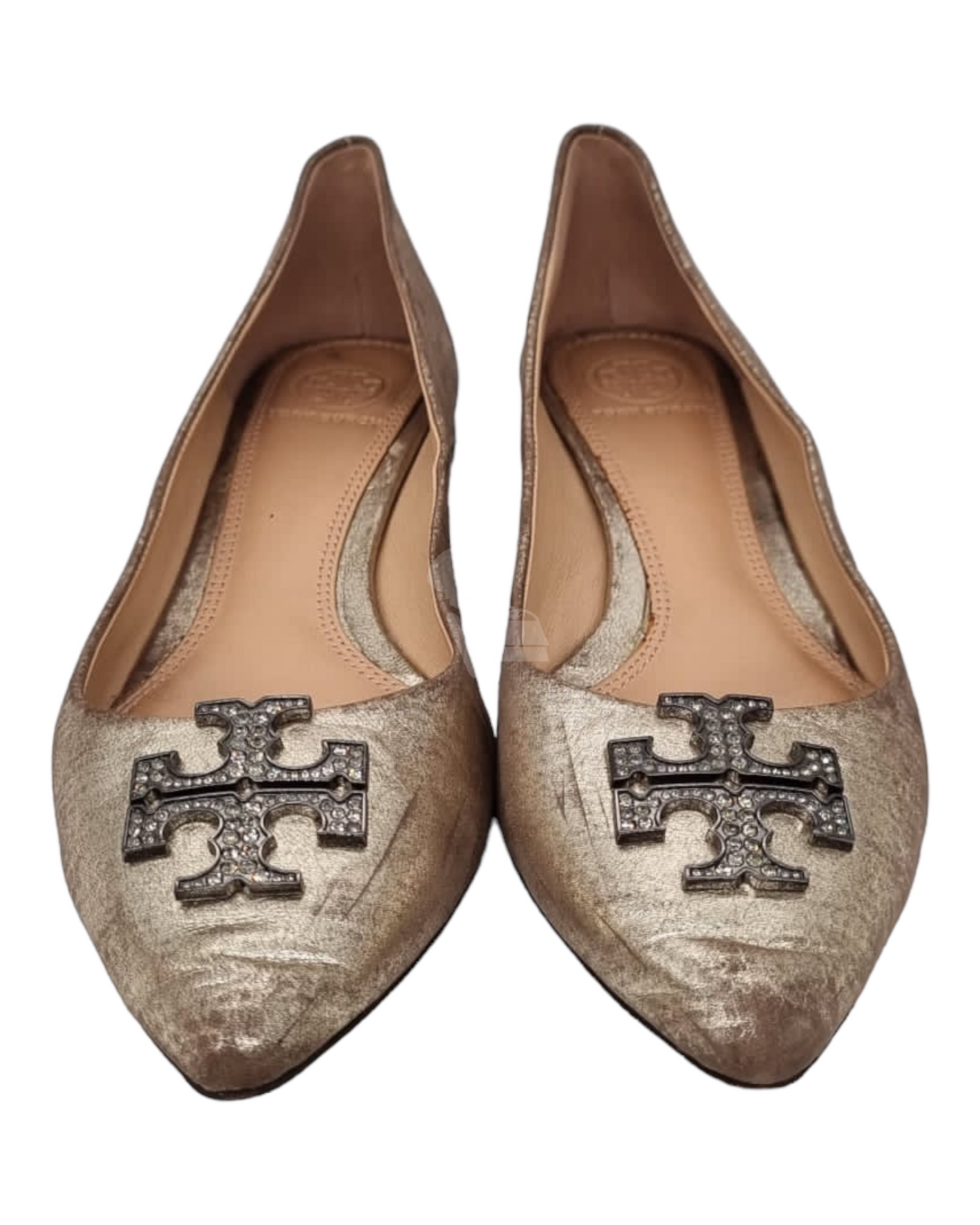 Tory Burch Ballet Flats Metallic Gold Size 8M/25