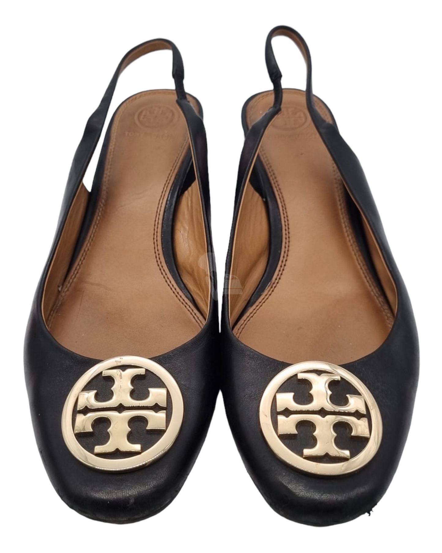 Tory Burch Minnie Cap Toe Slingback Pump Black Size 9M/26