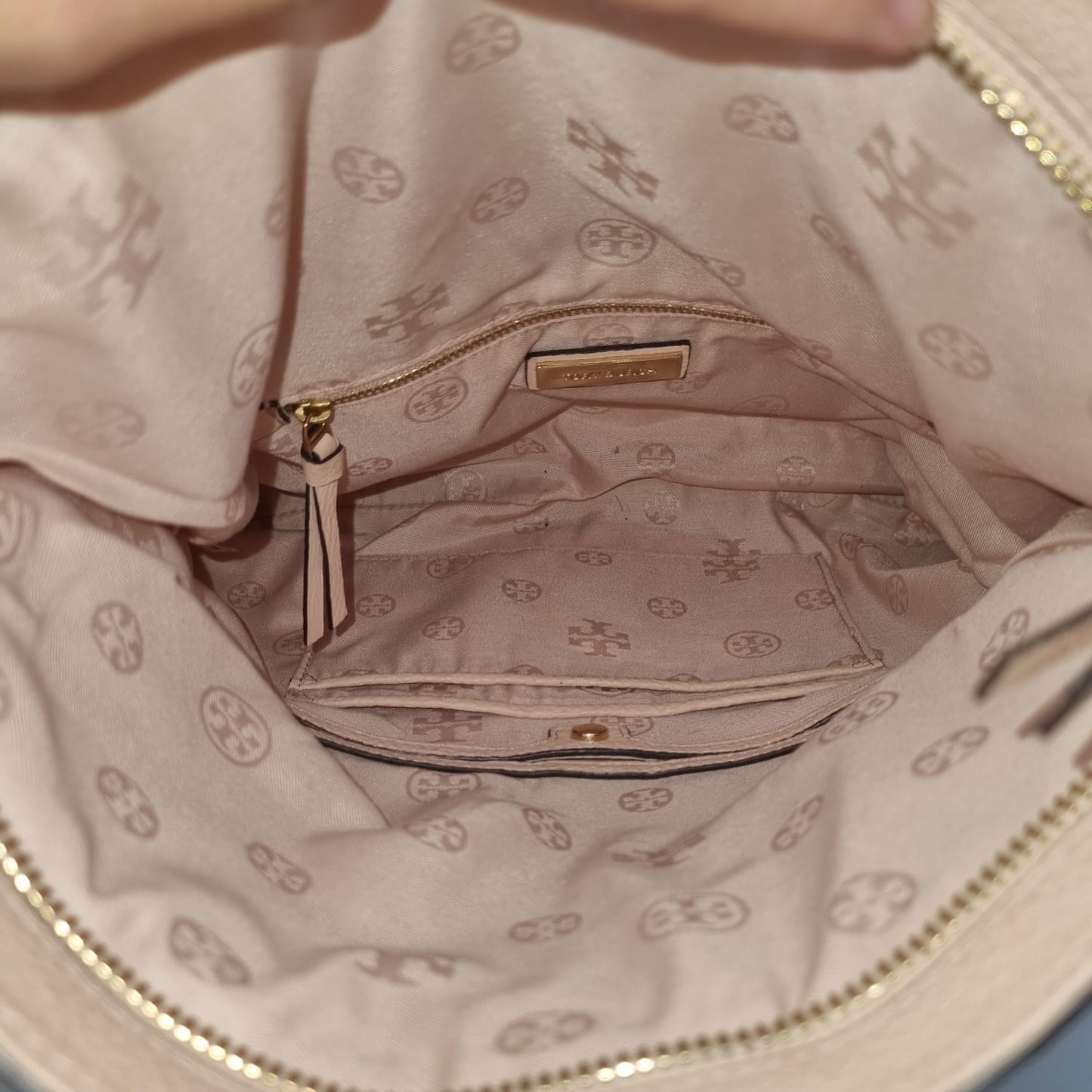 Tory Burch Thea Foldover Pink Sling Bag GHW Size 30X4X21