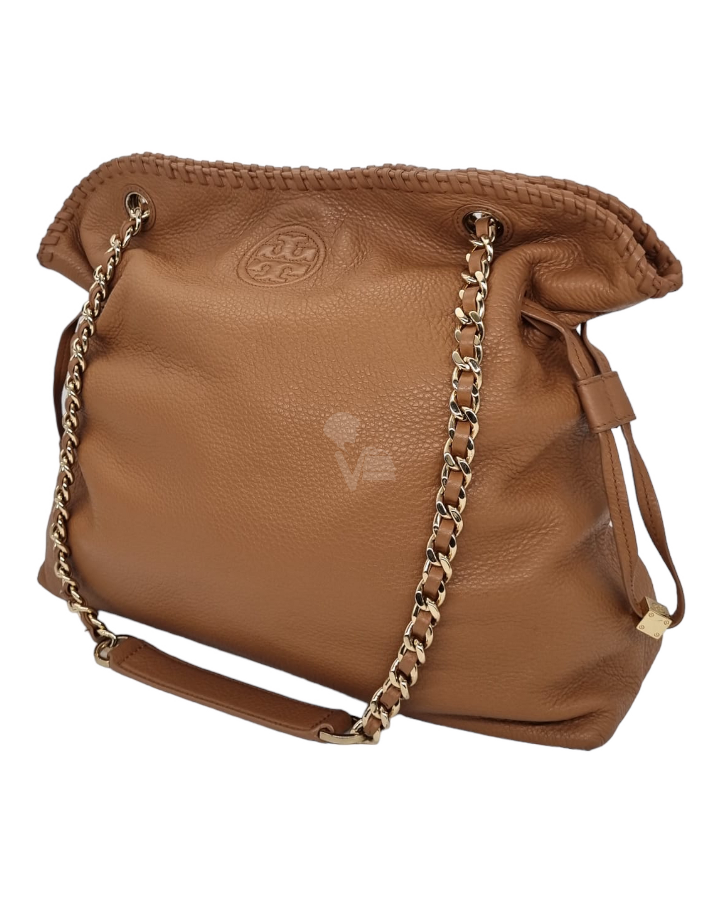 Tory Burch Marion Slouchy Tote Leather Brown Size 37x12x29
